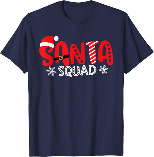 Santa Squad Christmas Team Santa Crew Family Matching Xmas T-Shirt - T-Shirt | Navy