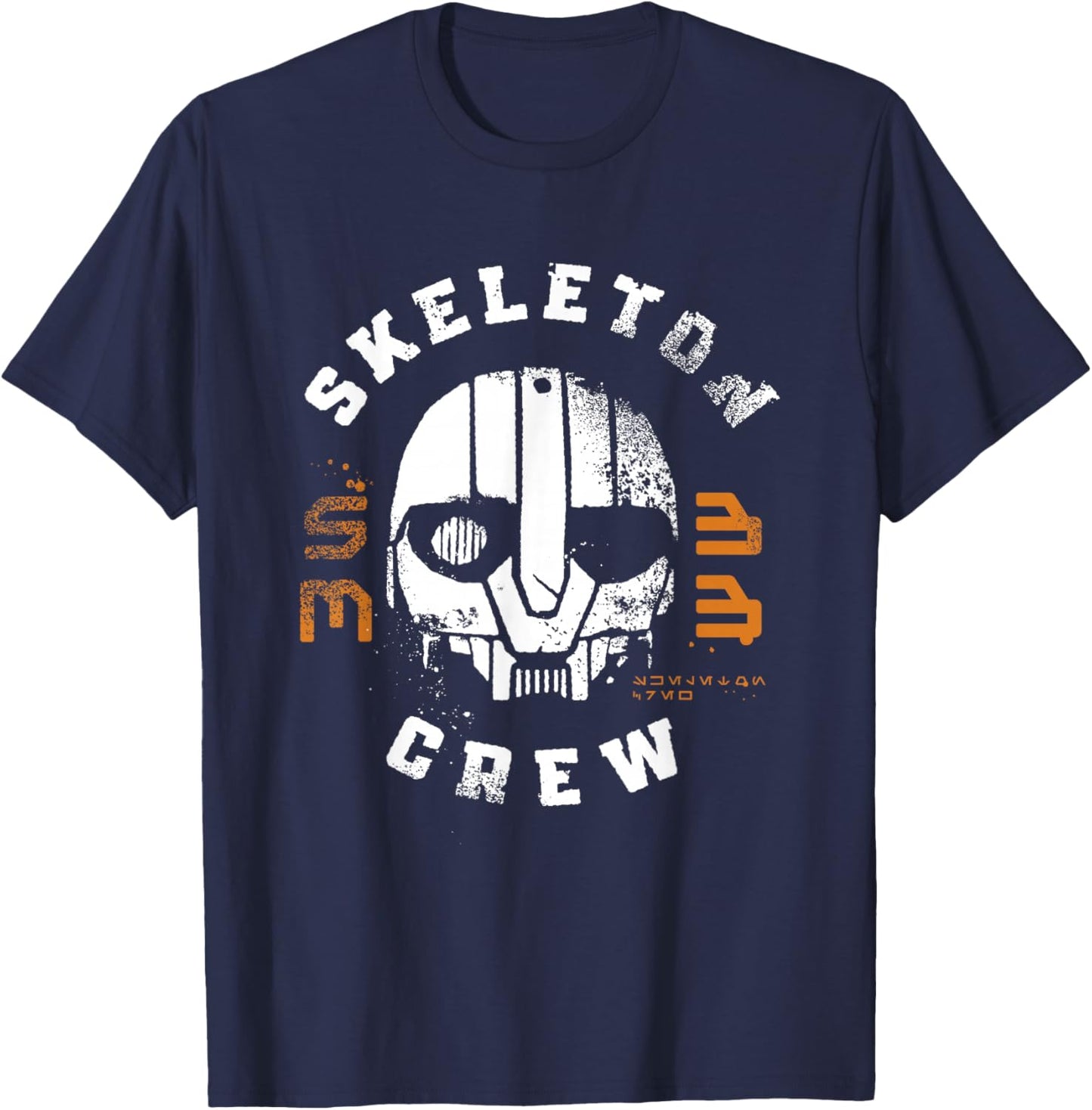 Star Wars Skeleton Crew Distressed First Mate SM-33 Mask T-Shirt - T-Shirt | Navy