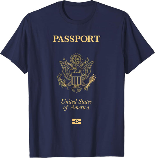 USA Passport | Patriot National Pride T-Shirt - T-Shirt | Navy