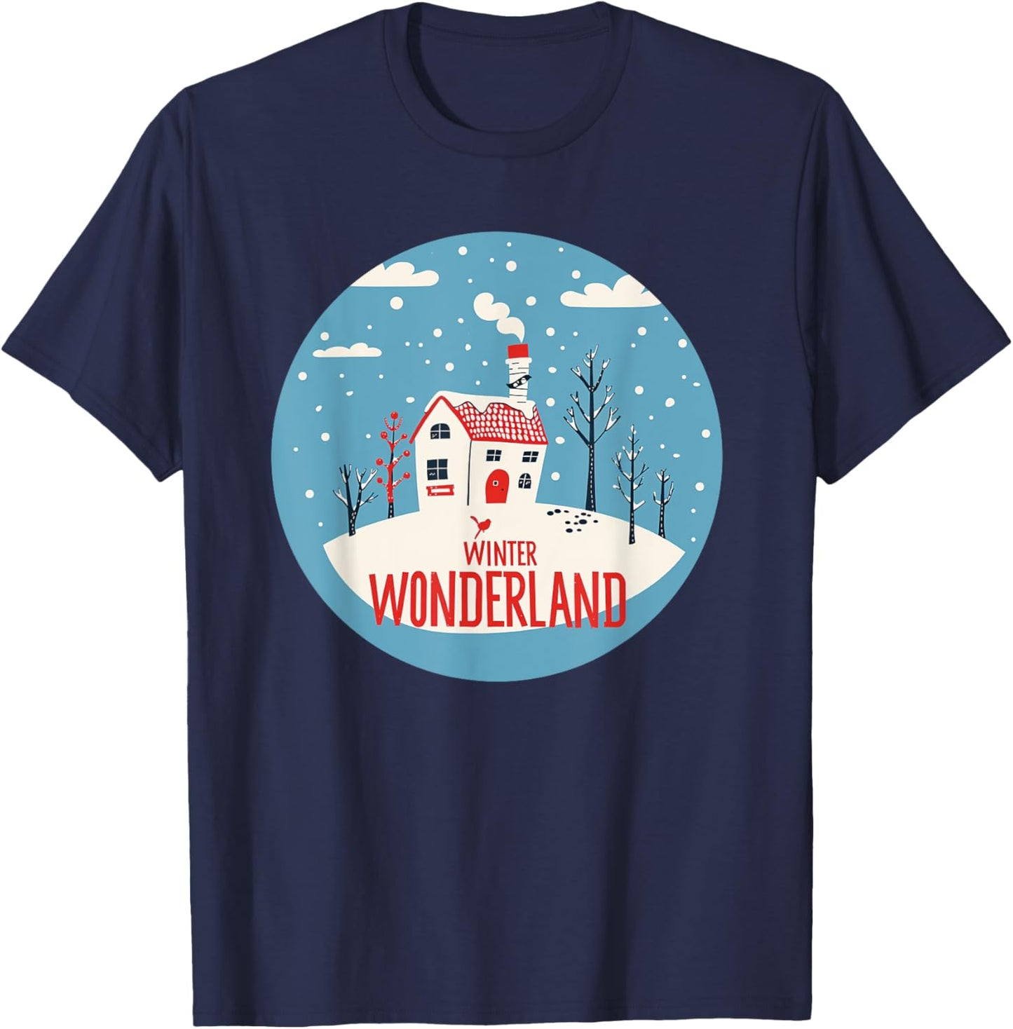 Winter Wonderland Emblem for a Magical Wintry Season T-Shirt - T-Shirt | Navy