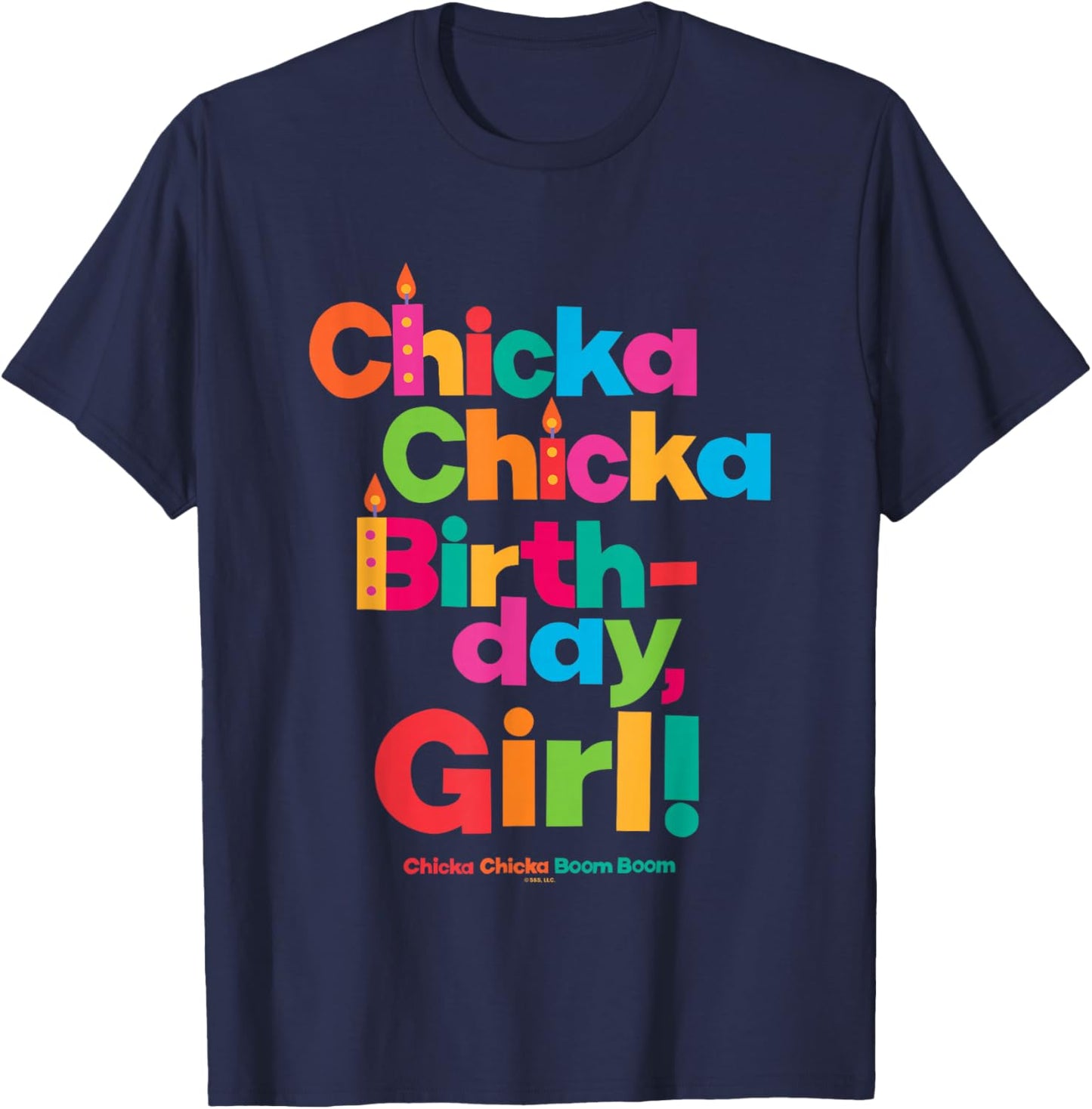 Chicka Chicka Boom Boom Happy Birthday Chicka Girl! Big Logo T-Shirt - T-Shirt | Navy