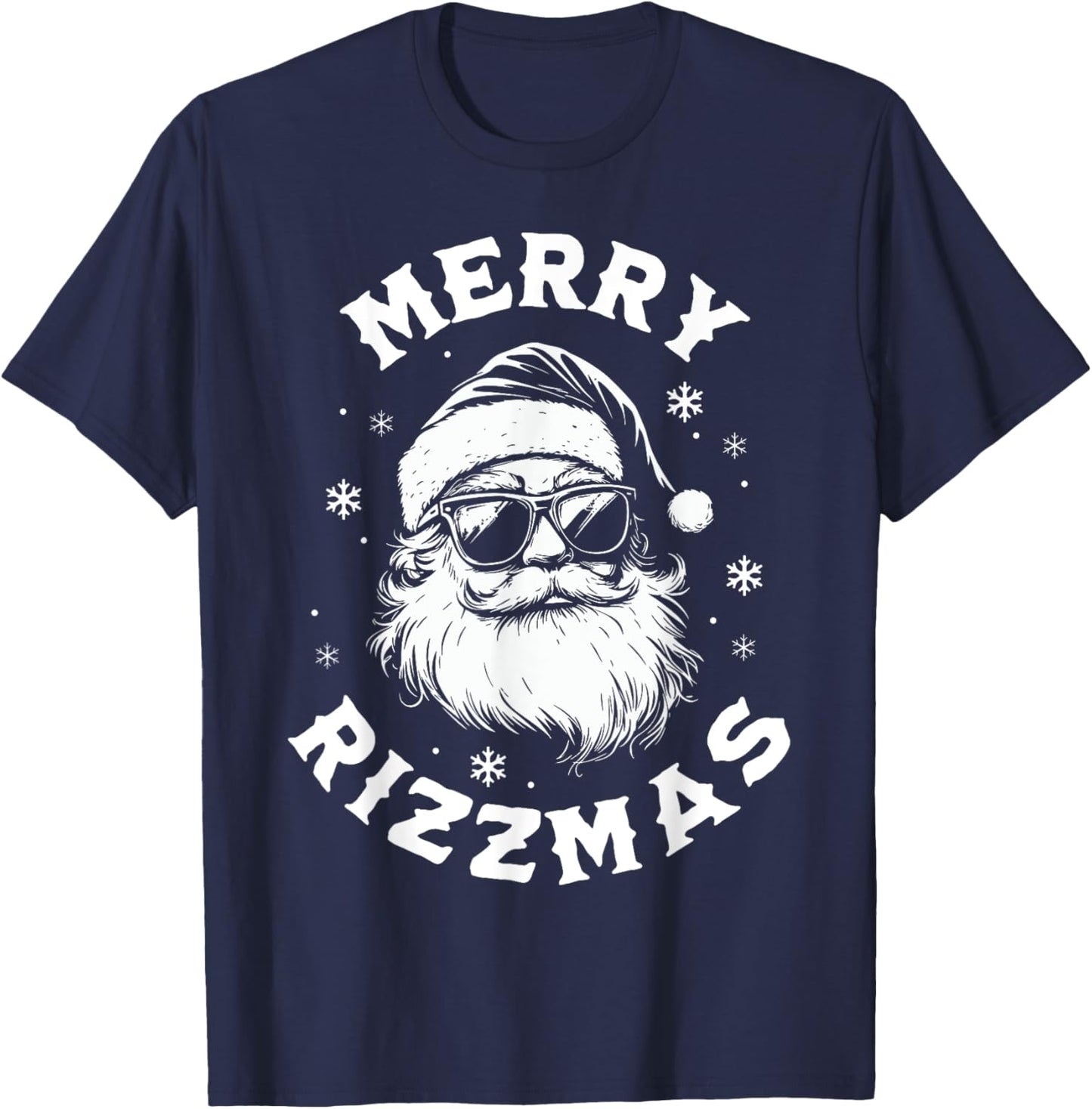 Merry Rizzmas Kids Teens School Funny Christmas Santa Claus T-Shirt - T-Shirt | Navy