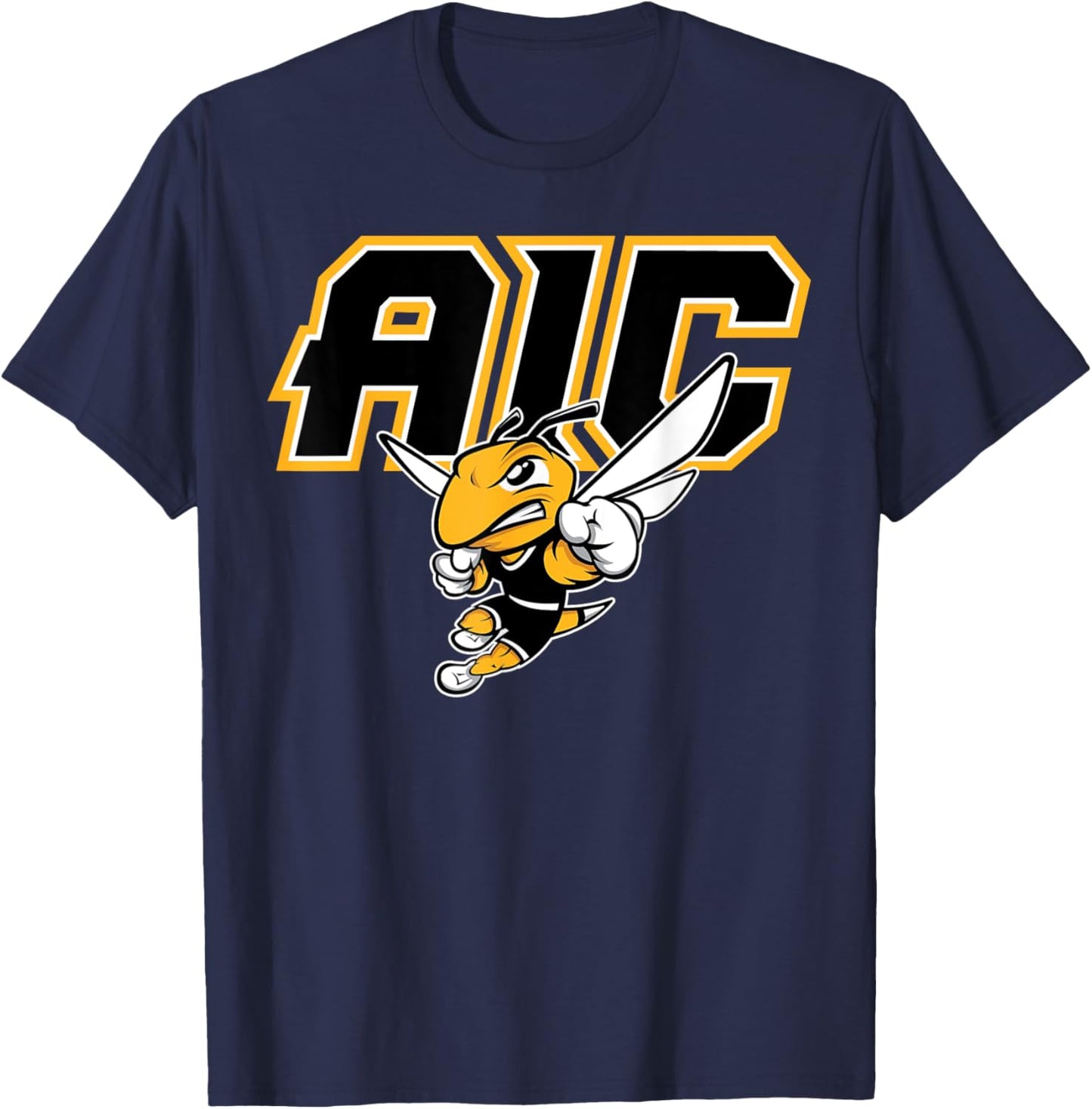 American International College AIC Vintage Sports Design T-Shirt - T-Shirt | Navy