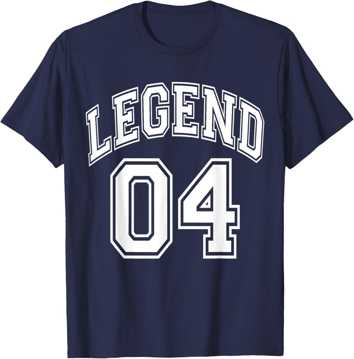 Legend 04 Number Varsity Team - 04th Birthday & 04 Years Old T-Shirt - T-Shirt | Navy