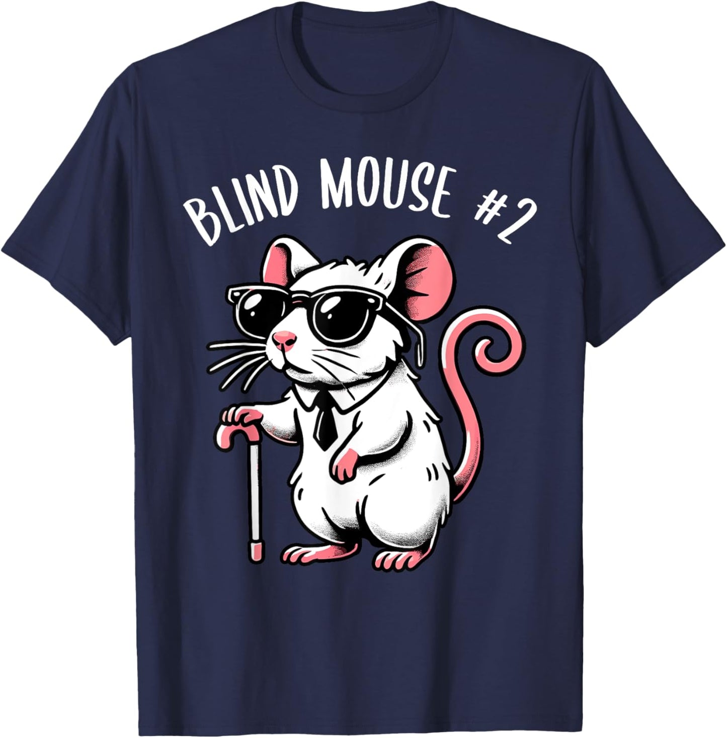 Halloween Three Blind Mice Costume Adult Kid, Blind Mouse #2 T-Shirt - T-Shirt | Navy