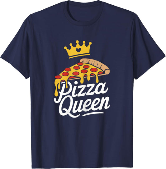 Pizza Queen Girl Loves Pizza Funny Pizza Lover T-Shirt - T-Shirt | Navy