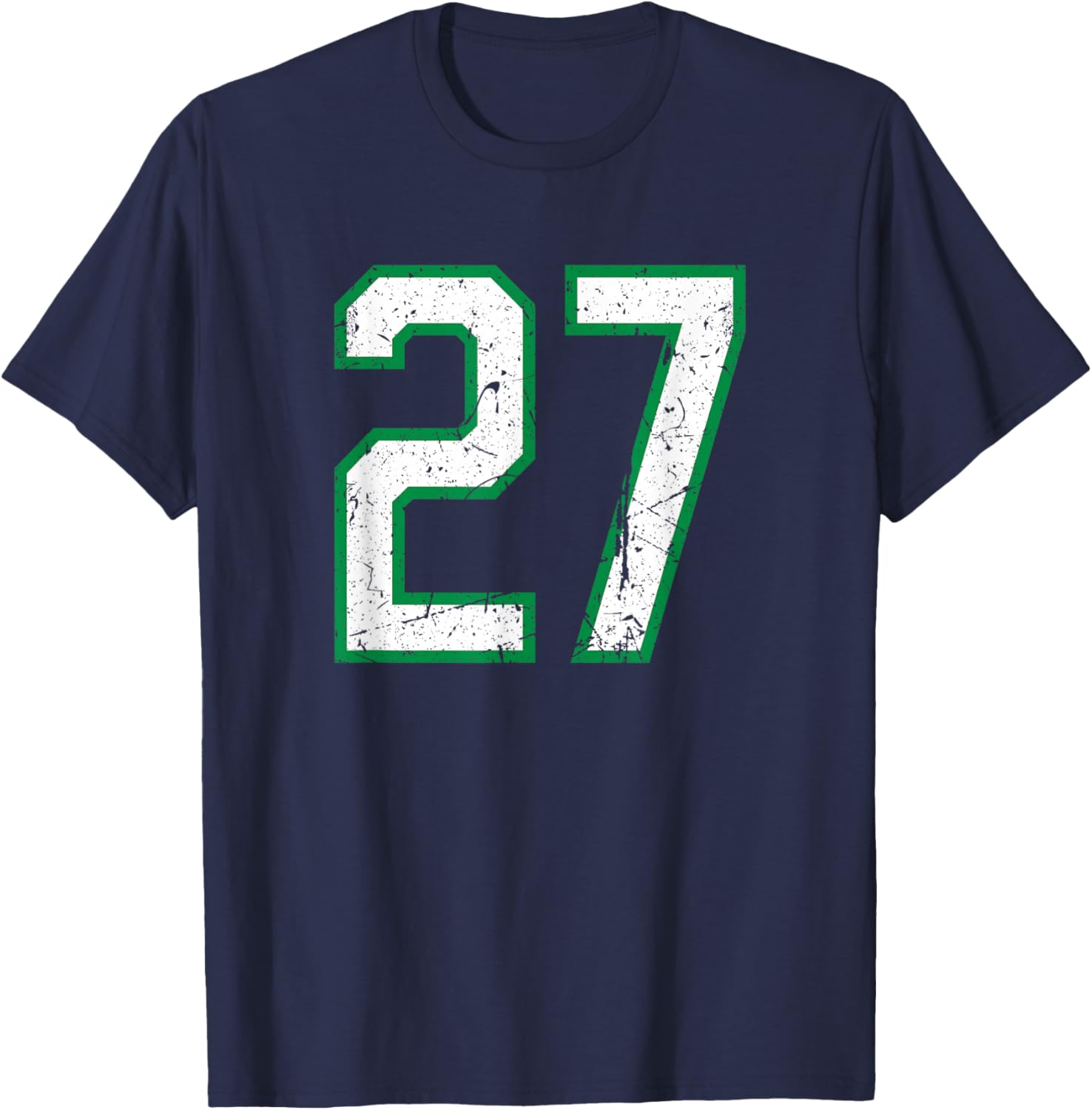 Vintage Sports Number #27 T-Shirt - T-Shirt | Navy