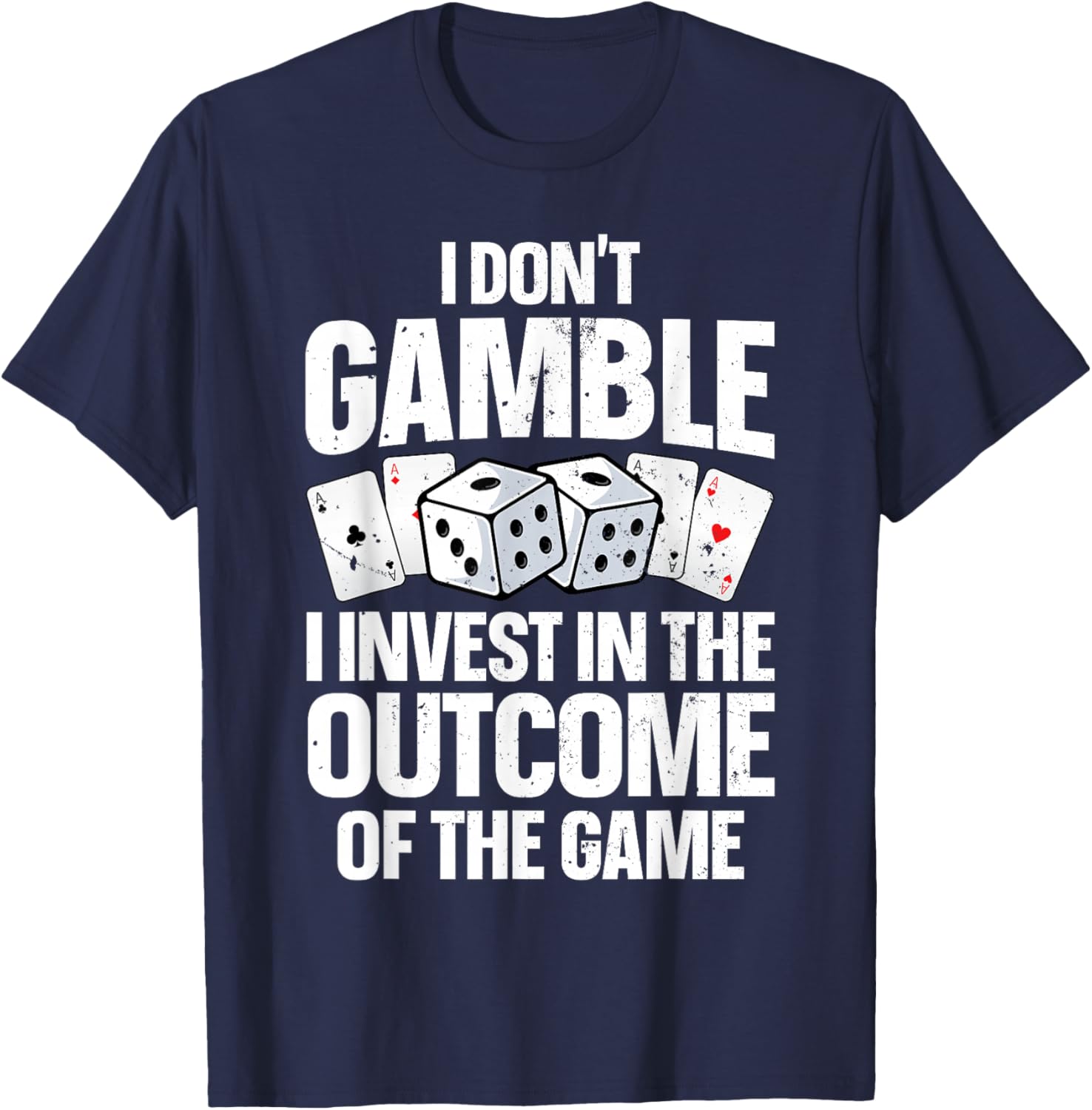 Funny Gambling Art Women Casino Poker Player Gambler T-Shirt - T-Shirt | Navy
