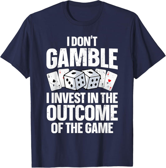 Funny Gambling Art Women Casino Poker Player Gambler T-Shirt - T-Shirt | Navy