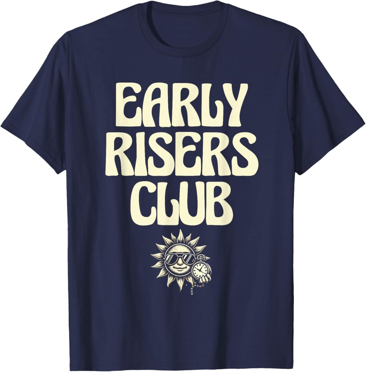 Early Risers Club Funny Sarcastic Coffee Lover T-Shirt - T-Shirt | Navy
