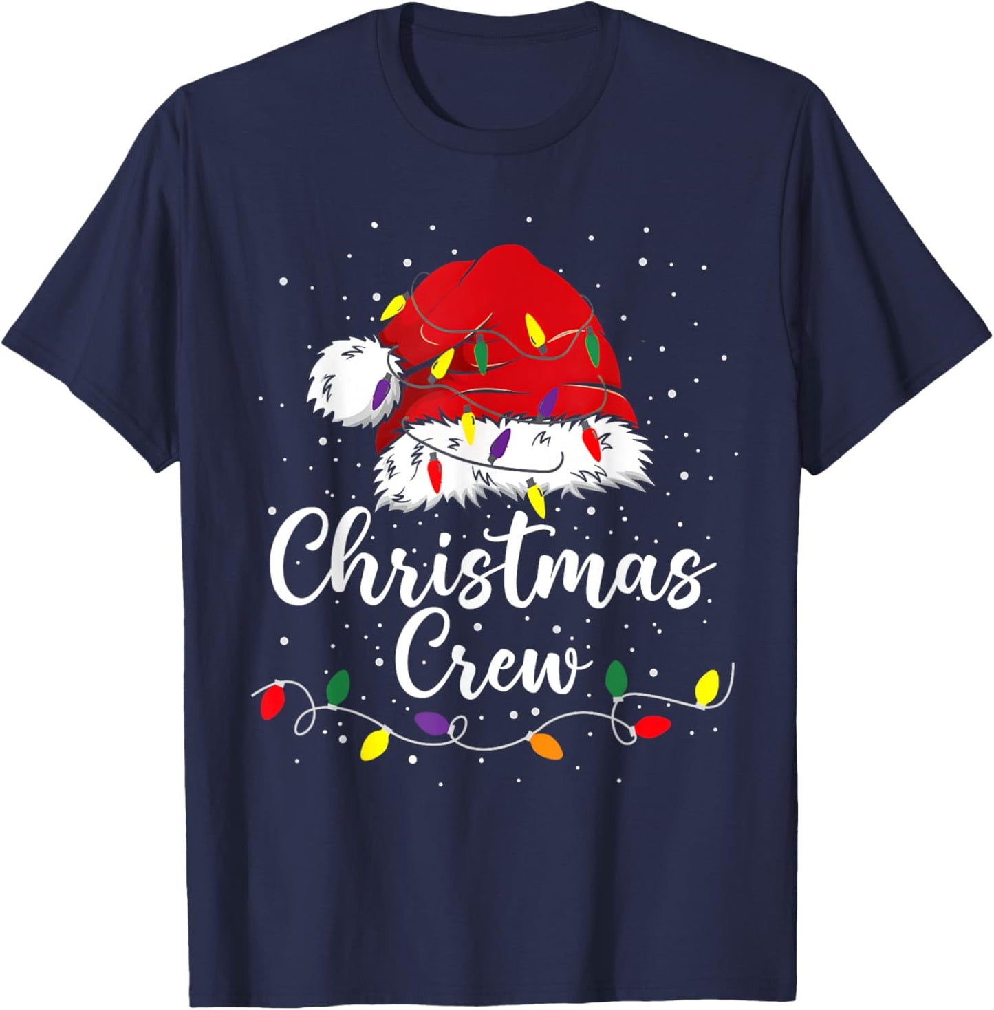 Christmas Crew Family Group Matching Christmas Pajama Party T-Shirt - T-Shirt | Navy