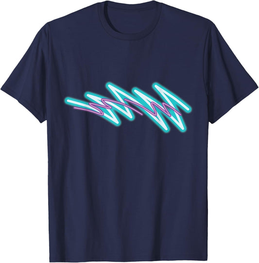 Nostalgic 90's Minimal Neon Jazzy Paper Cup Vaporwave T-Shirt - T-Shirt | Navy