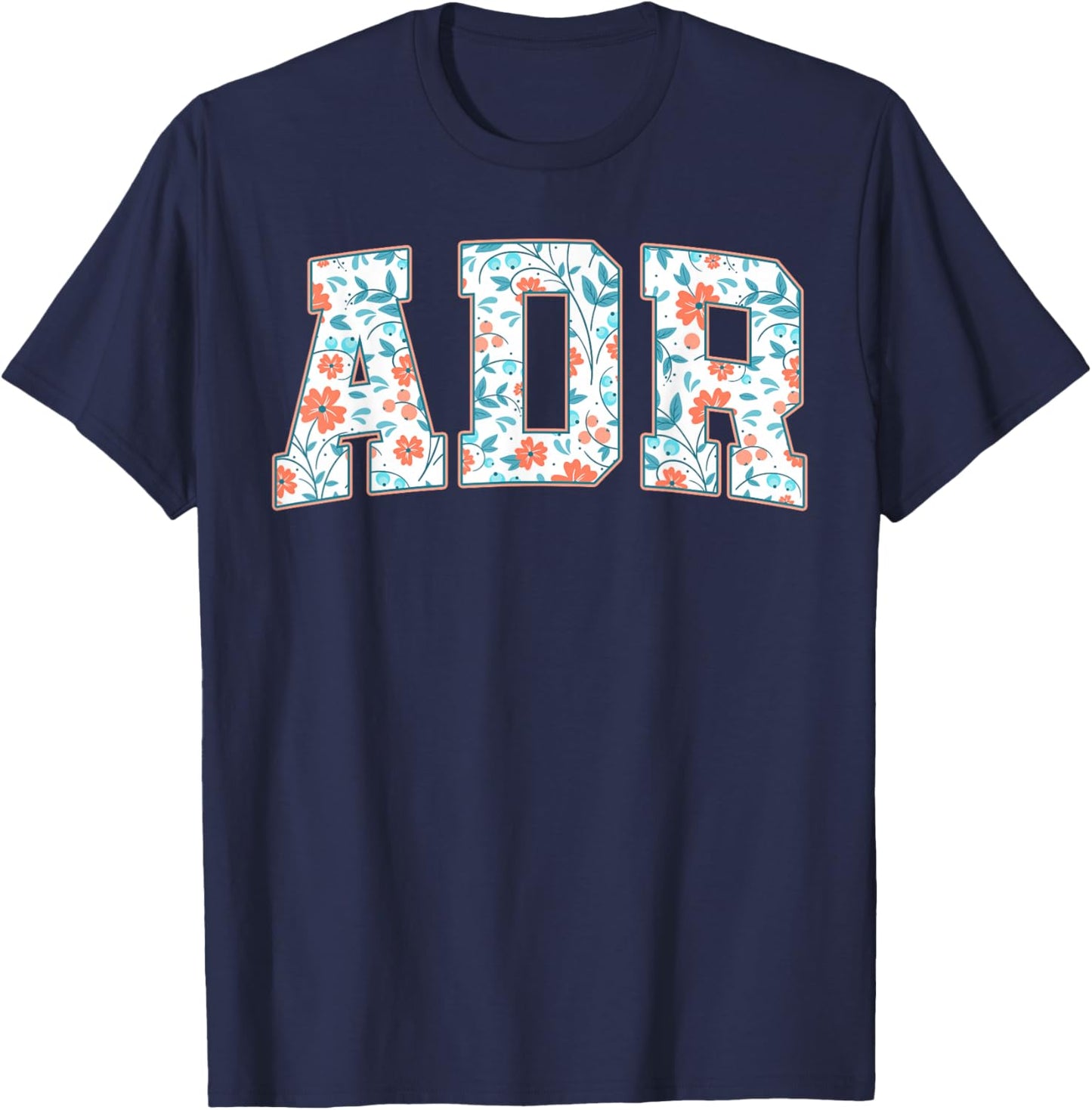 Floral ADR Vet Tech Veterinary Medicine Vet Staff Week T-Shirt - T-Shirt | Navy
