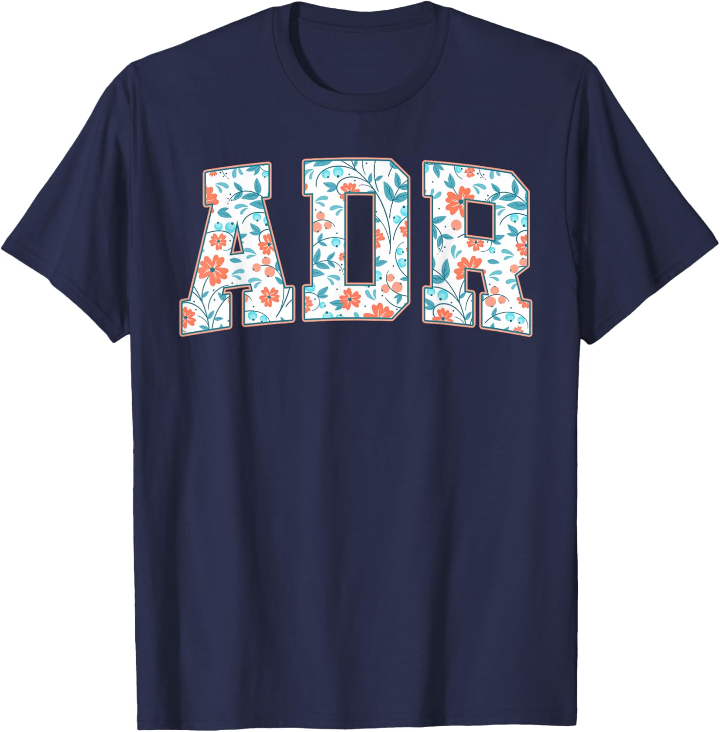 Floral ADR Vet Tech Veterinary Medicine Vet Staff Week T-Shirt - T-Shirt | Navy