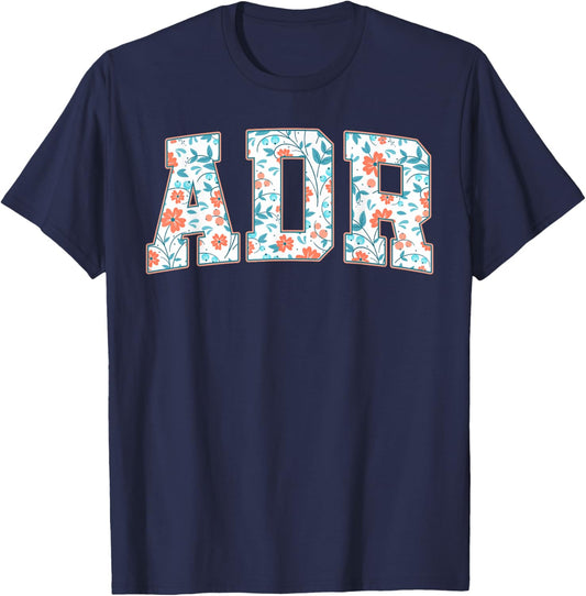 Floral ADR Vet Tech Veterinary Medicine Vet Staff Week T-Shirt - T-Shirt | Navy