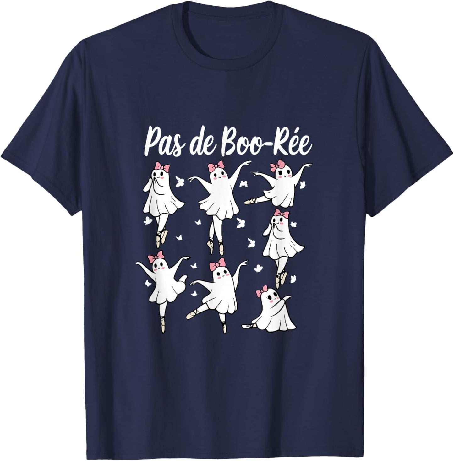 Pas de BOO-rée Ghost Ballet Dancer Halloween Dance Teacher T-Shirt - T-Shirt | Navy