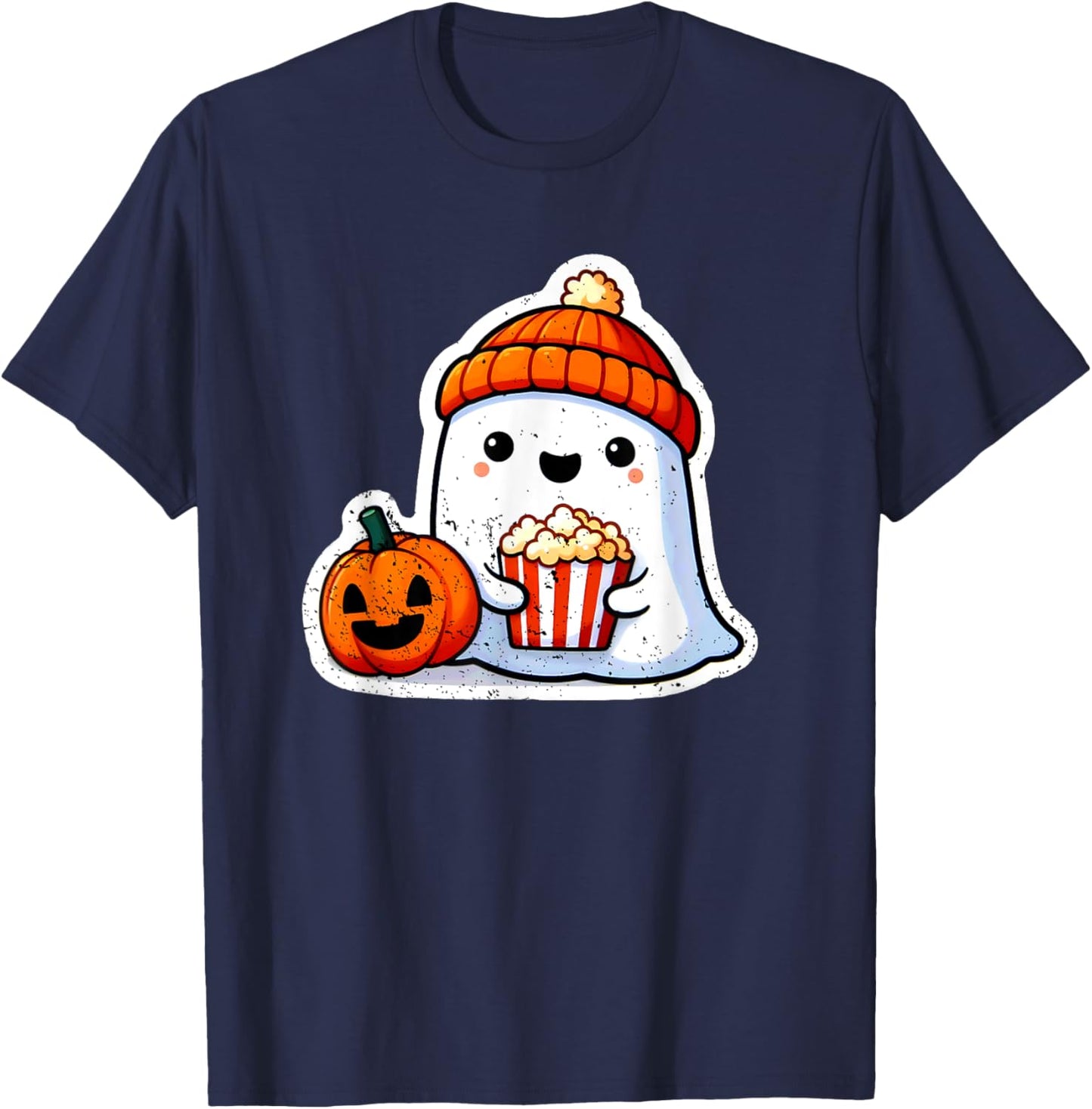 Halloween Ghost Movie Popcorn Horror Costume Girl Kids Women T-Shirt - T-Shirt | Navy