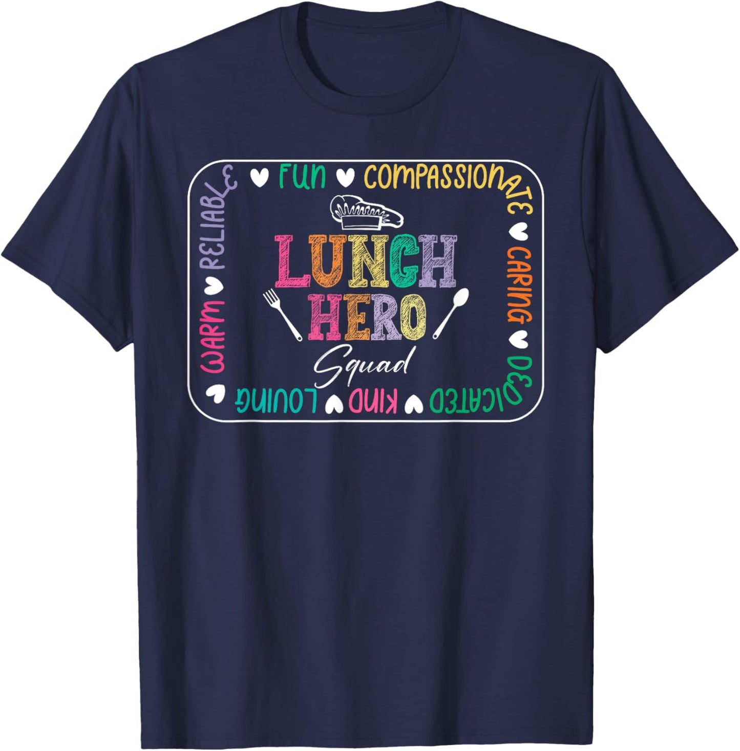 Cute Lunch Hero Squad Funny School Cafeteria Worker Cooking T-Shirt - T-Shirt | Navy