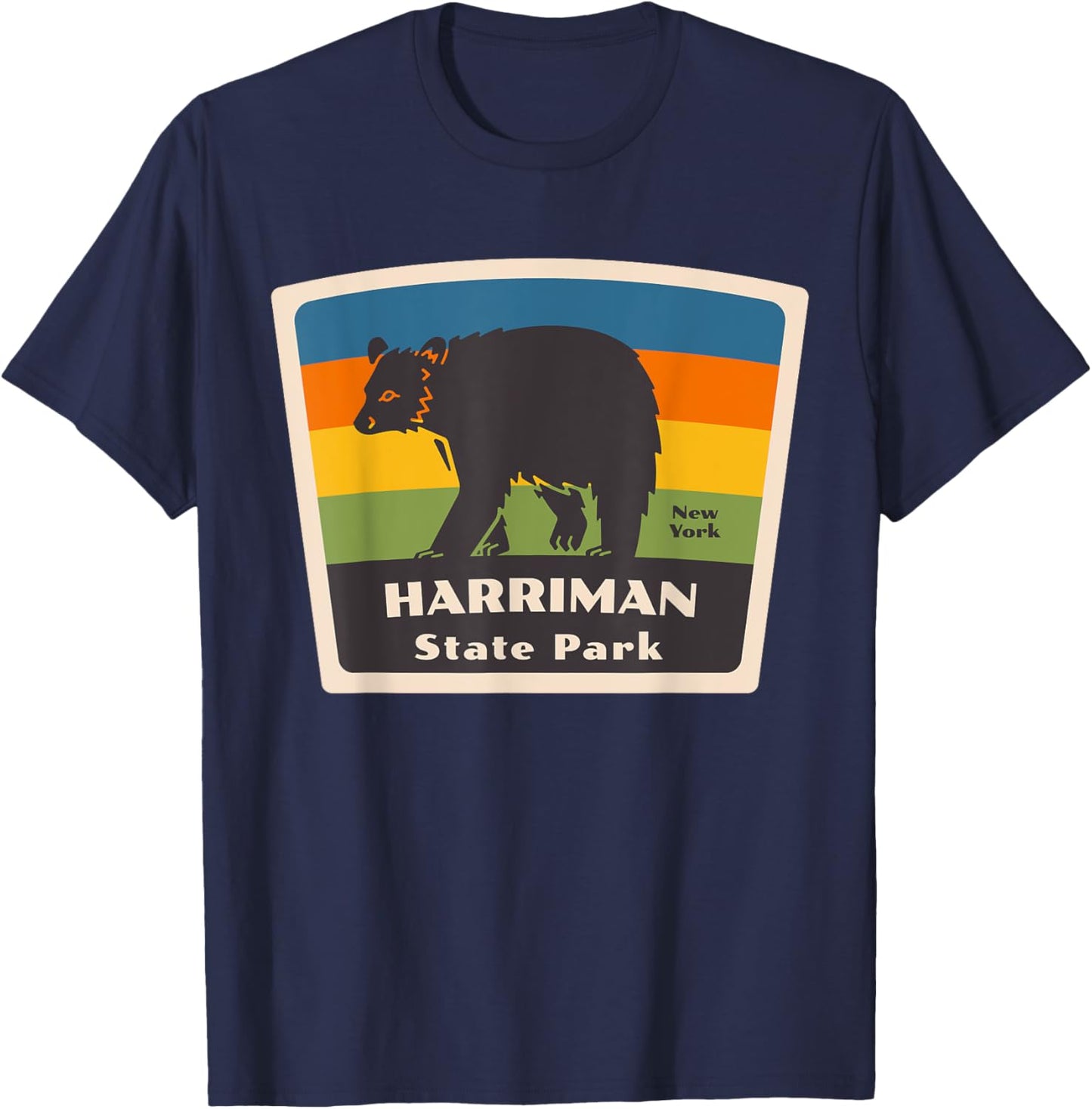 Harriman State Park New York Bear NY Souvenir Vacation T-Shirt - T-Shirt | Navy