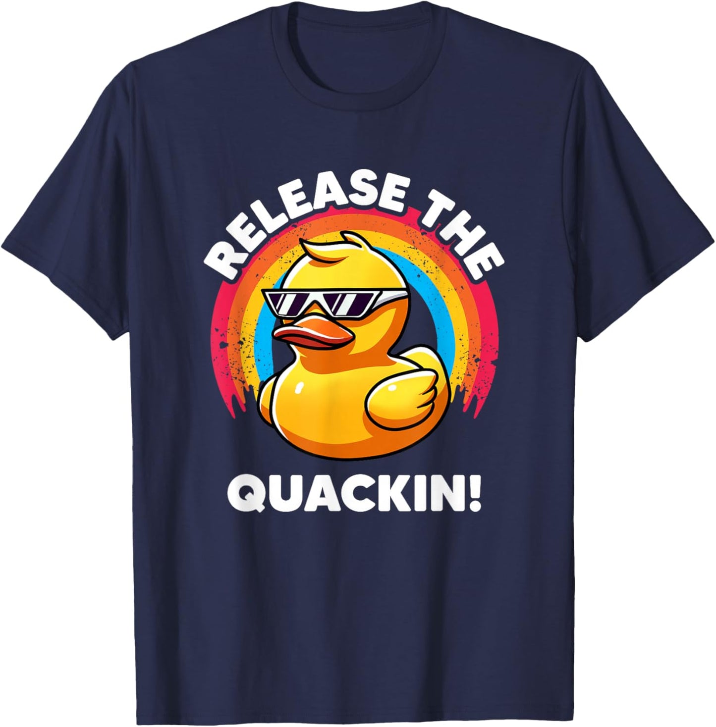 Release The Quackin I Love Duck Lovers Funny Yellow Duck T-Shirt - T-Shirt | Navy