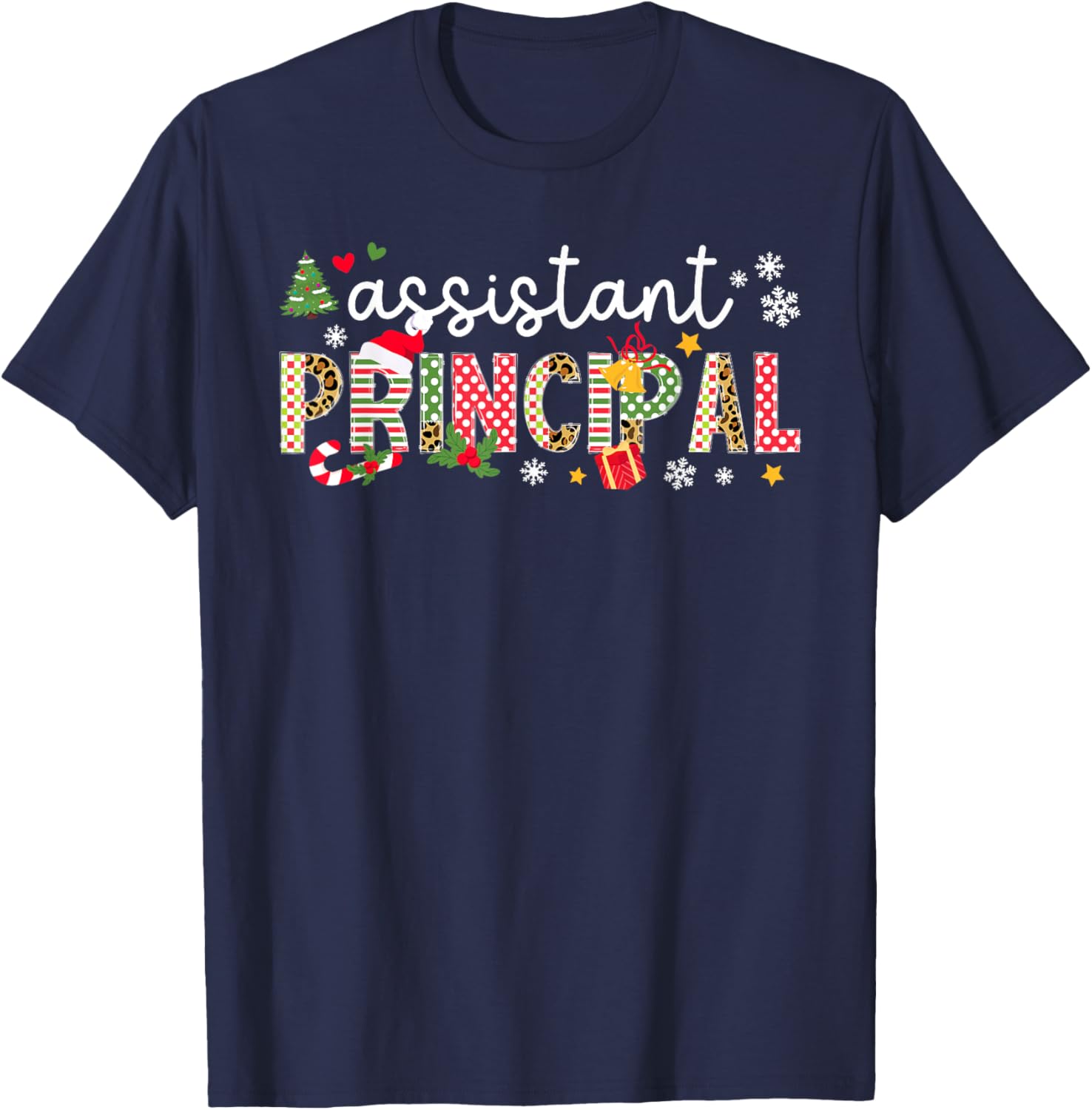 Assistant Principal Christmas Assistant Principal Xmas T-Shirt - T-Shirt | Navy