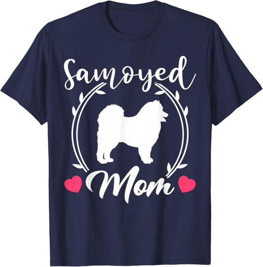 Cute Samoyed Mom Samoyed Dog Men Women T-Shirt - T-Shirt | Navy