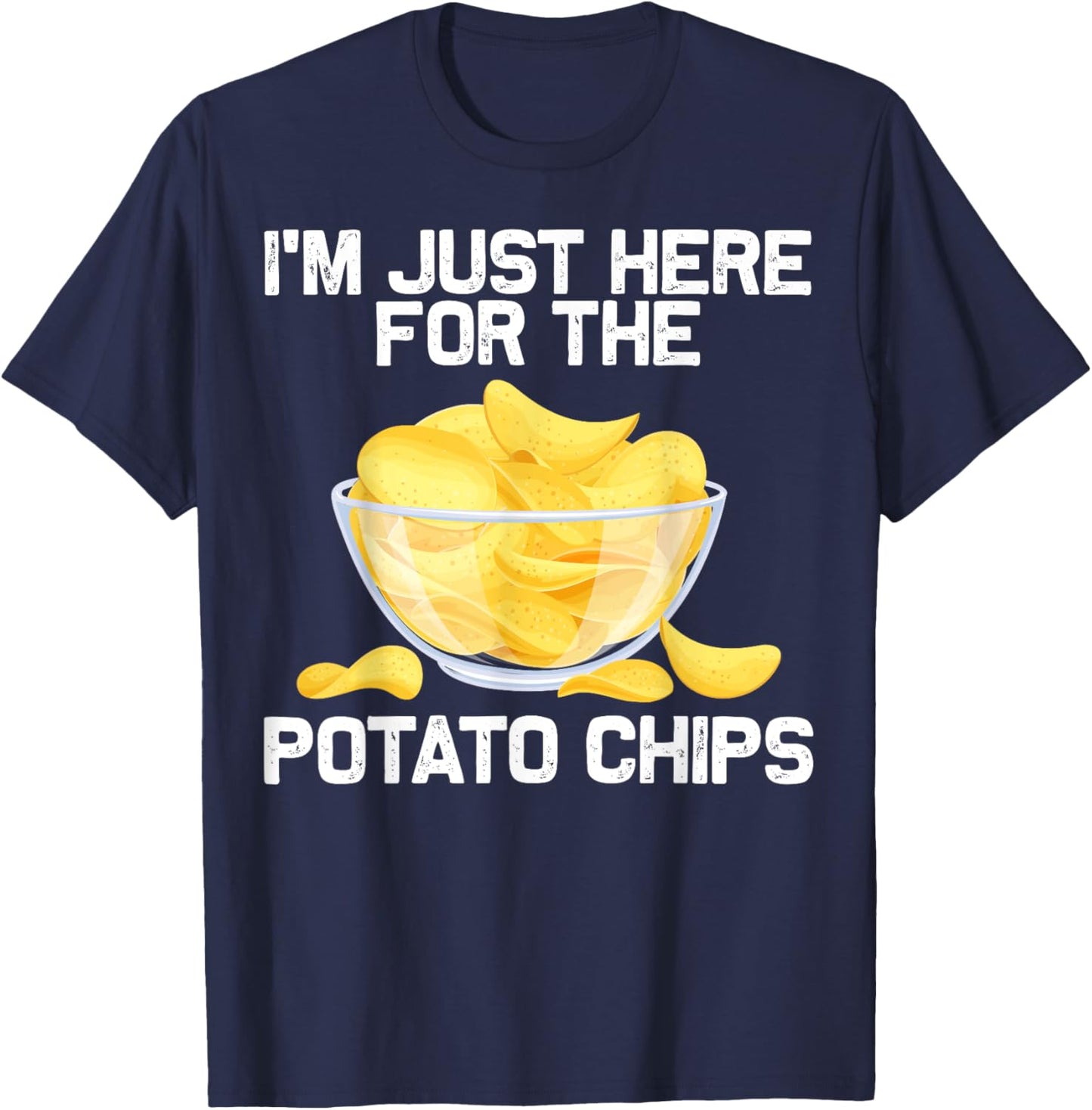 Cool Potato Chips Art Women Kids Potato Chips Lover T-Shirt - T-Shirt | Navy