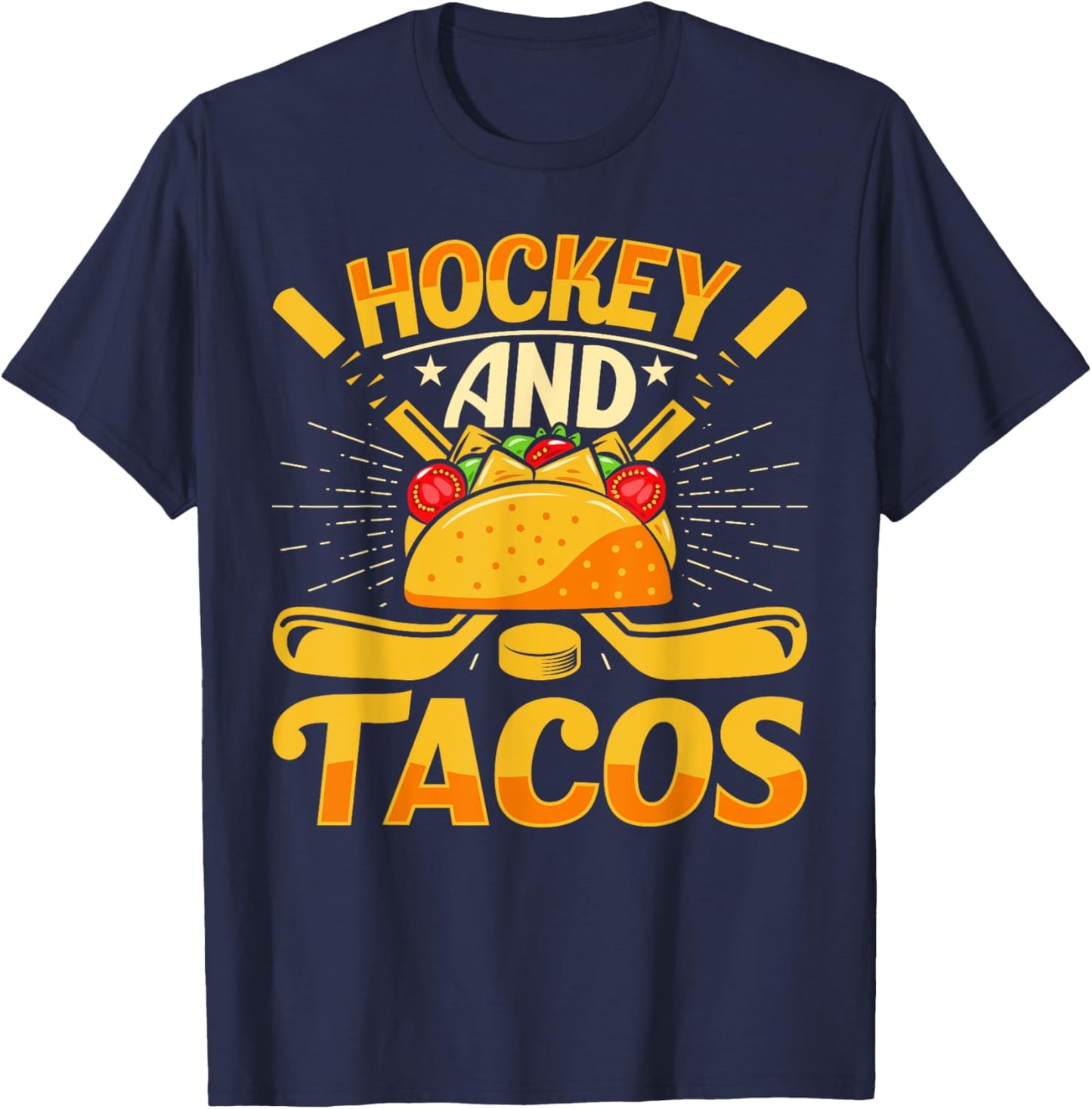 Hockey and Tacos Funny Ice Hockey Lover Youth Player Kids T-Shirt - T-Shirt | Navy
