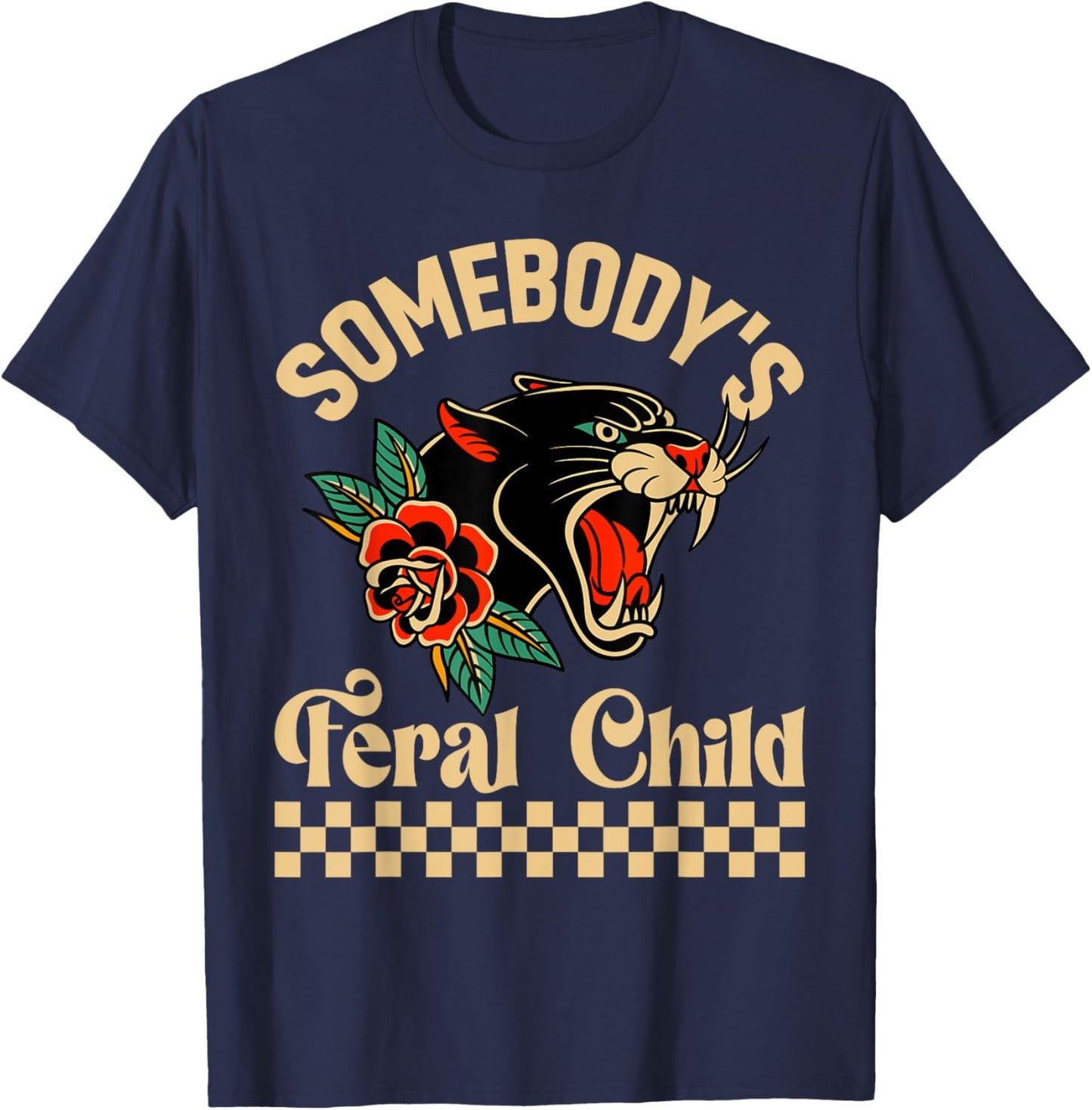 Somebody's Feral Child Funny Kids Toddler T-Shirt - T-Shirt | Navy