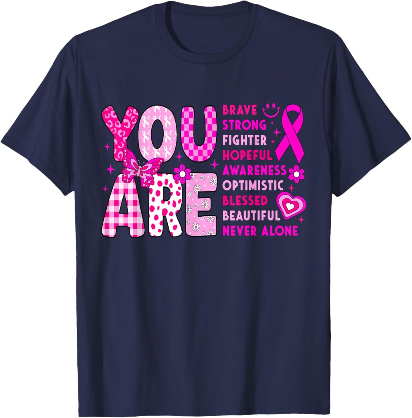 Breast Cancer Awareness Month Survivor Fighter Pink Women T-Shirt - T-Shirt | Navy