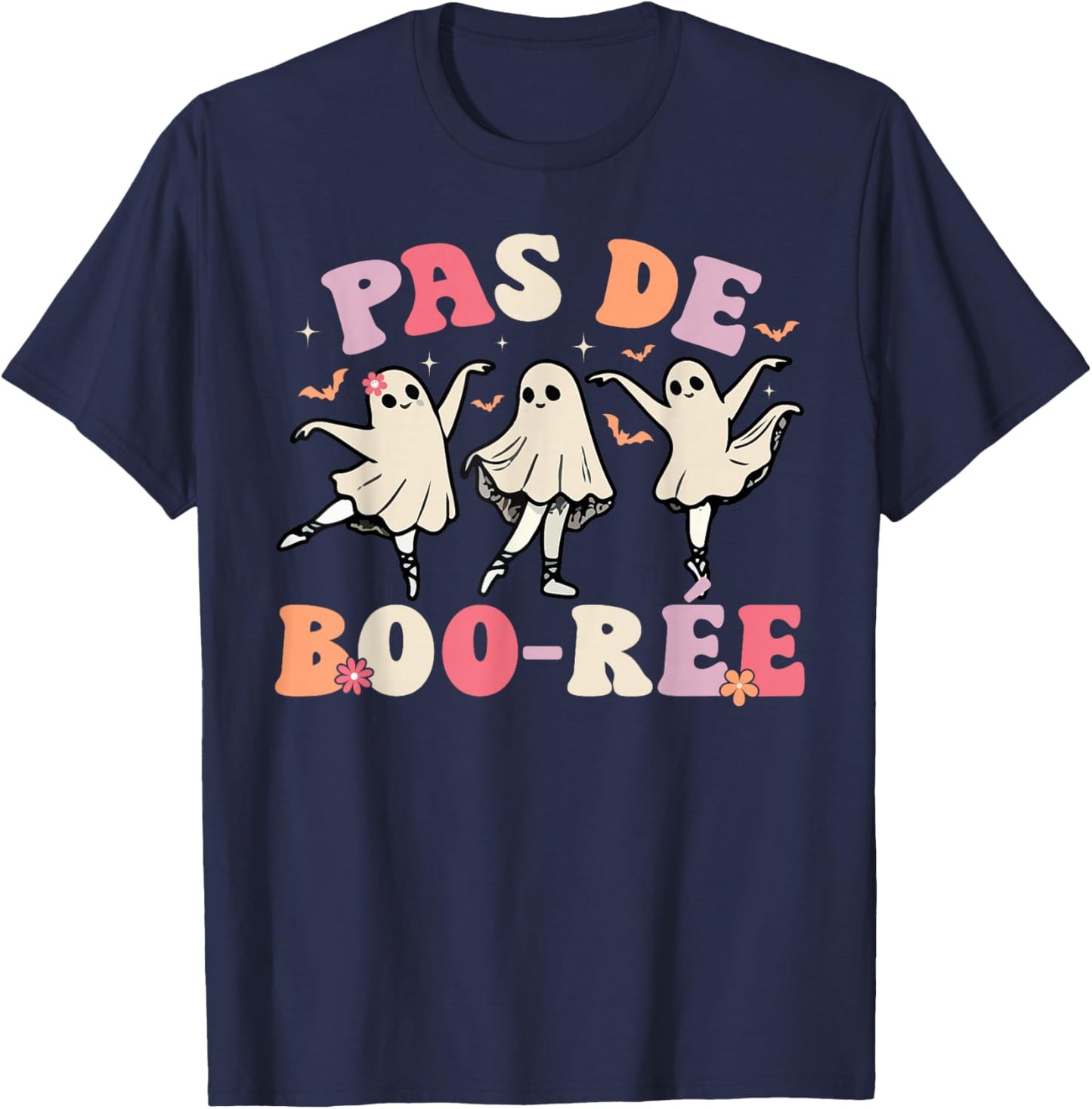 Pas de BOO-rée Ghost Ballet Dancer Halloween Dance Teacher T-Shirt - T-Shirt | Navy