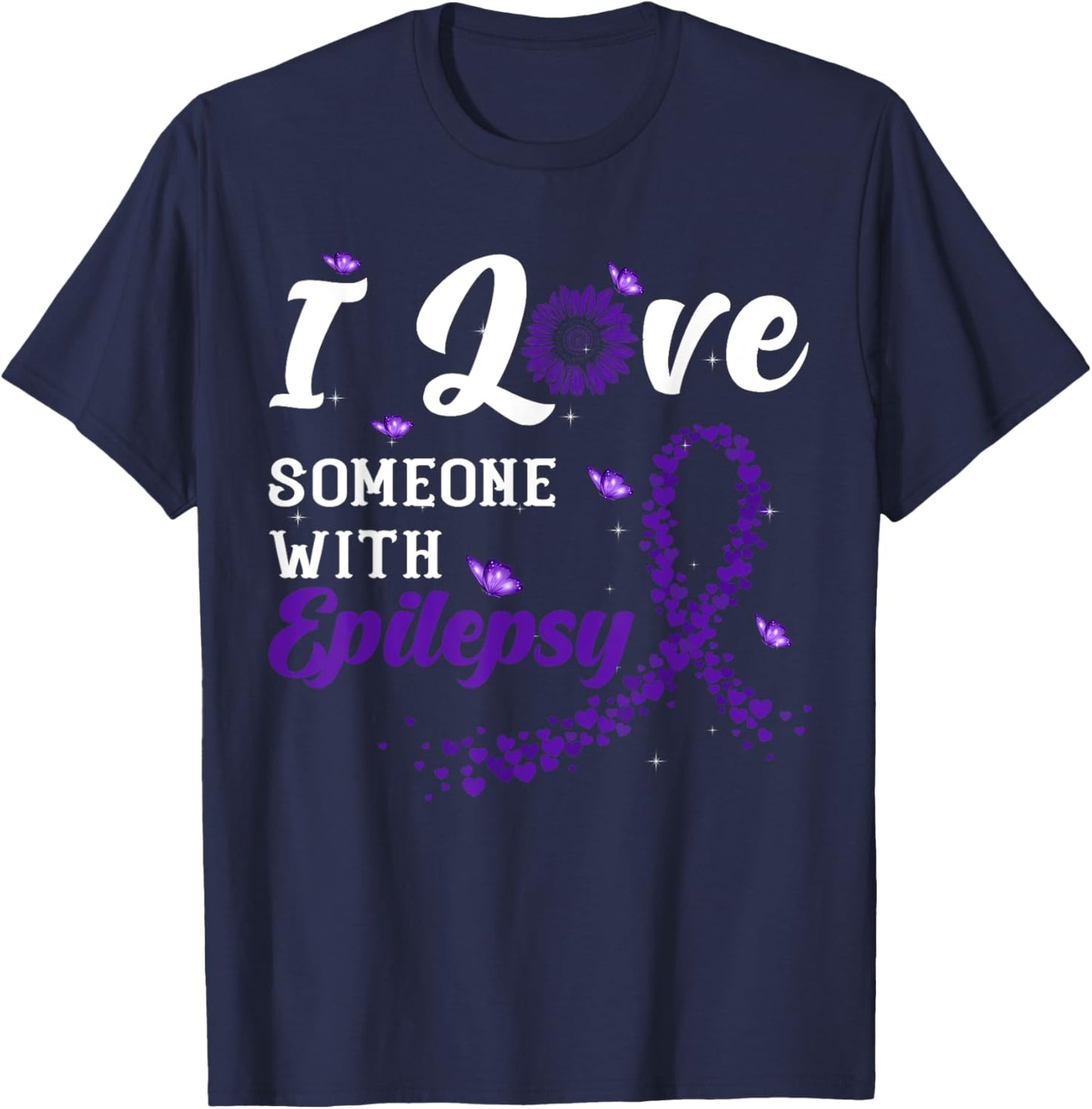 I Love Someone With Epilepsy Awareness Day Warrior Fighter T-Shirt - T-Shirt | Navy
