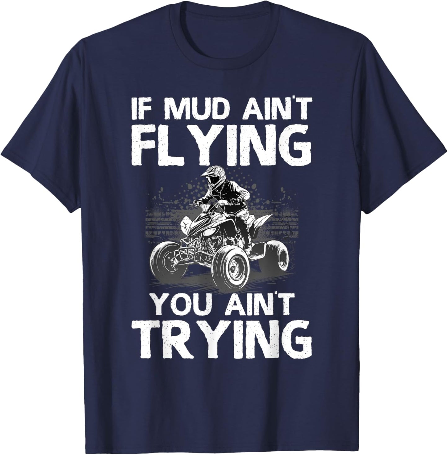 Funny ATV Art Women Off Road Mud Riding Quad Racing T-Shirt - T-Shirt | Navy