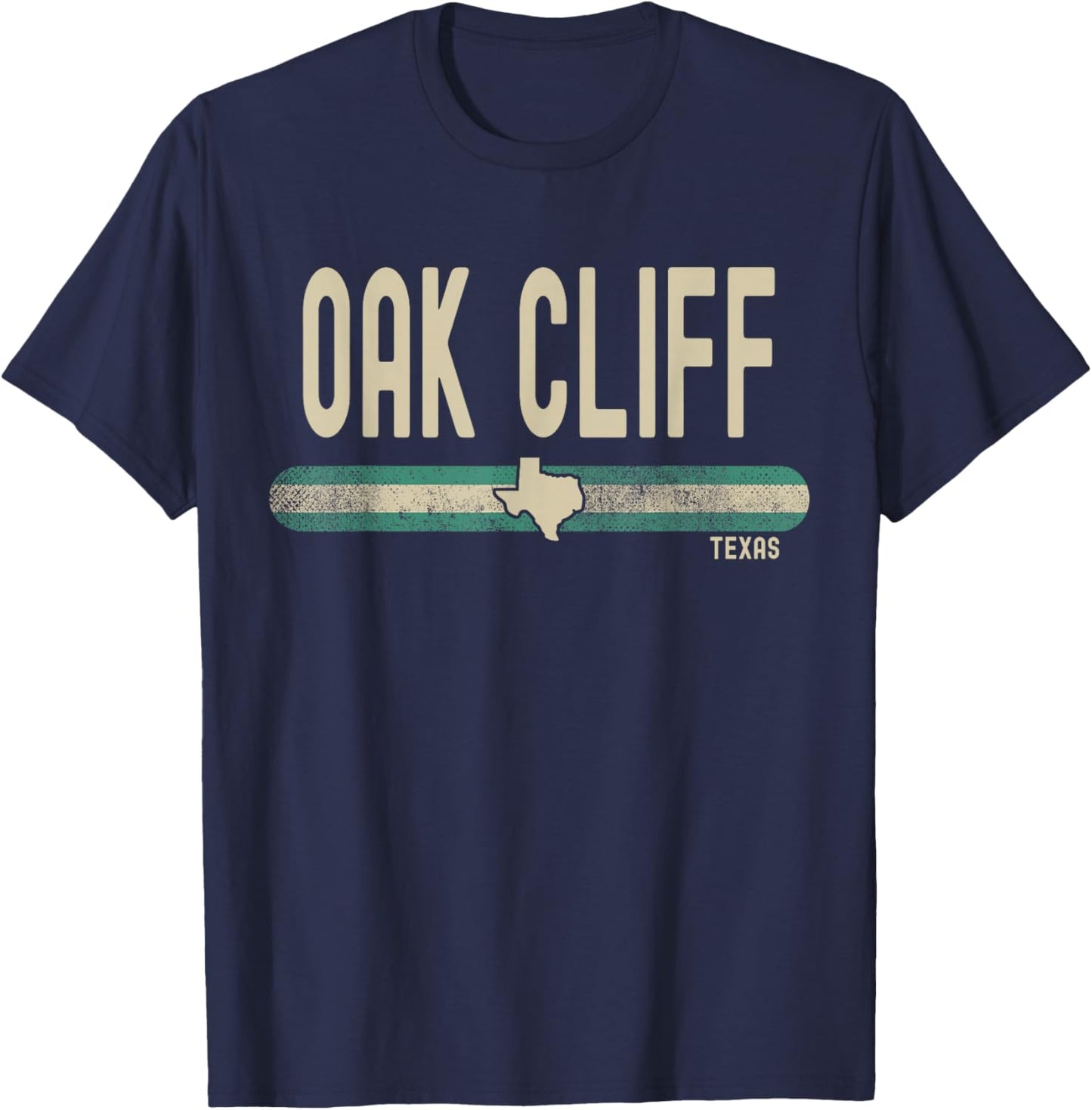Oak Cliff TX | Texas | Travel & 80s Style T-Shirt - T-Shirt | Navy