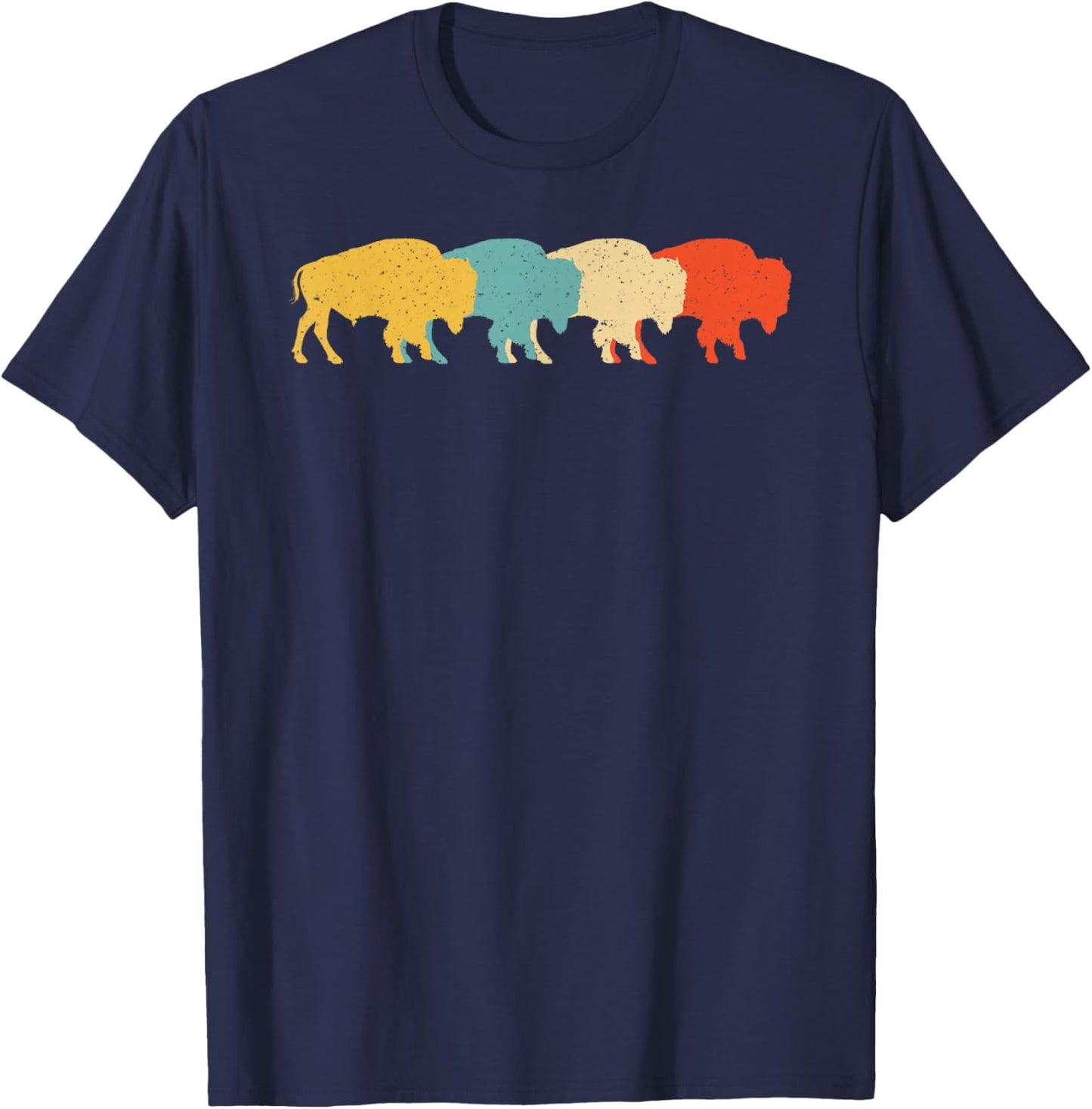 Cool Bison Design Women Kids Buffalo Bison Lovers T-Shirt - T-Shirt | Navy