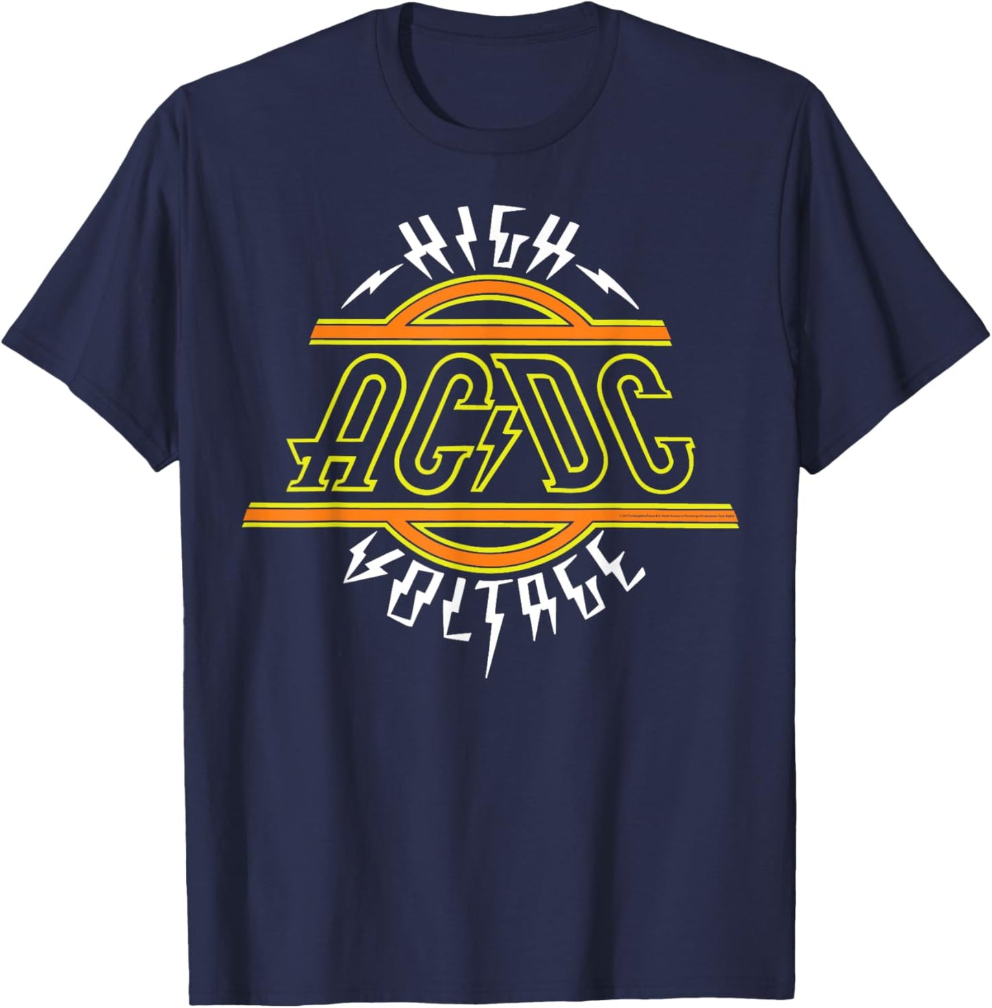 AC/DC - High Voltage Lightning T-Shirt - T-Shirt | Navy