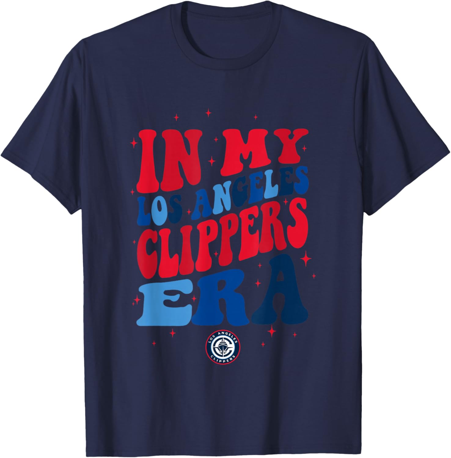 NBA In My Los Angeles Clippers Era Retro Wave Logo T-Shirt - T-Shirt | Navy