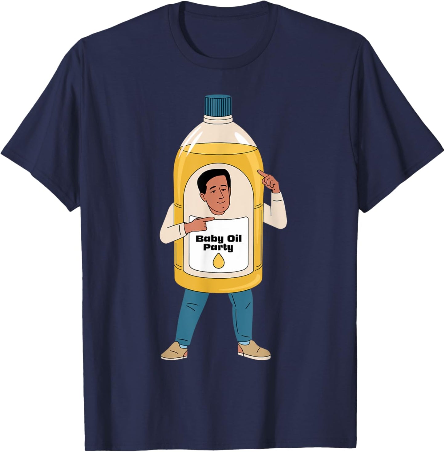 Organic Baby Oil Costume Adult Baby Powder Oil Perfume T-Shirt - T-Shirt | Navy