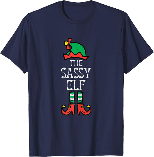 Sassy Elf Christmas Xmas Group Matching Women Girls Kids T-Shirt - T-Shirt | Navy