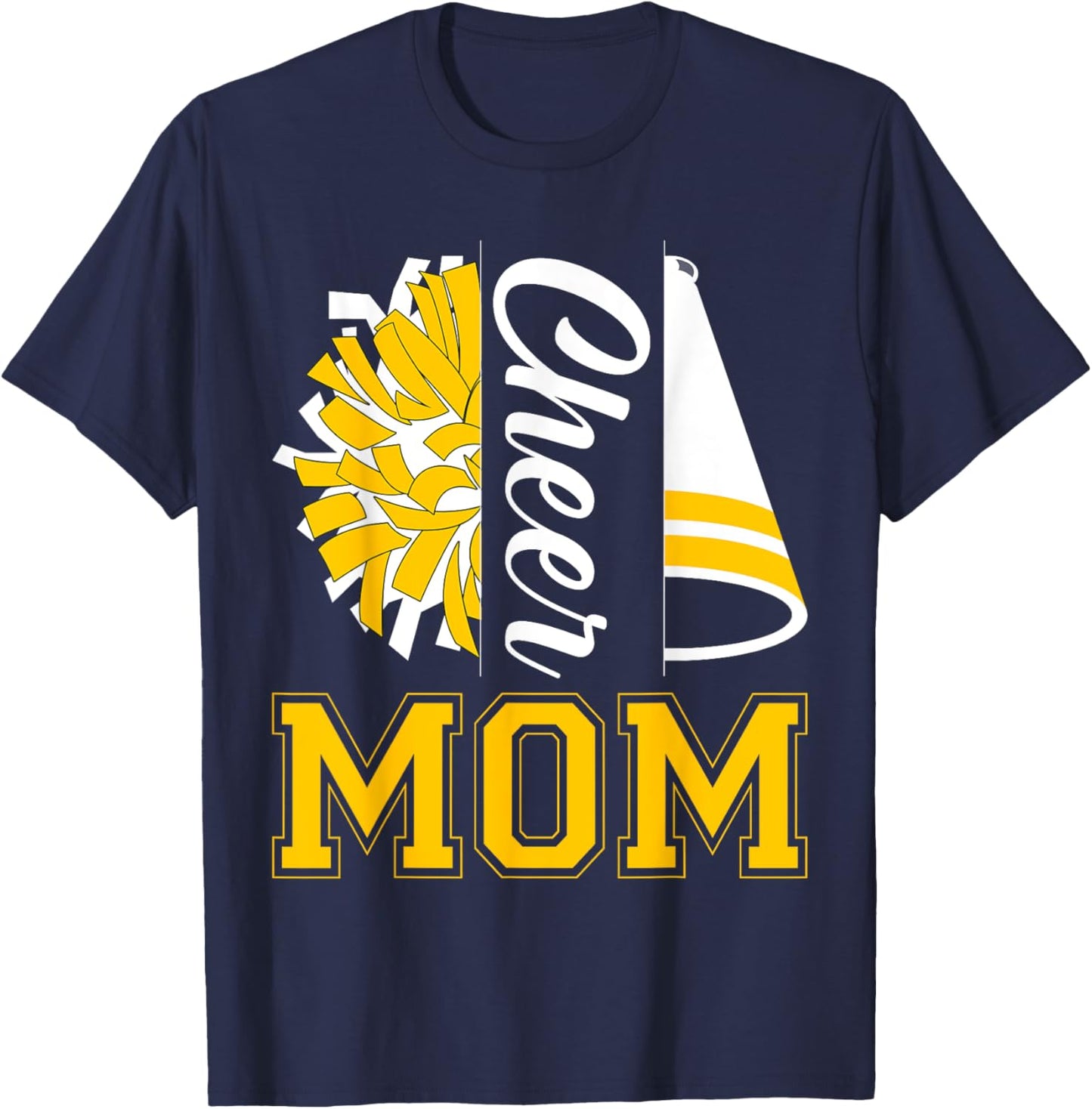Vintage Cheer Mom Proud Cheerleader Mama Mother Women T-Shirt - T-Shirt | Navy