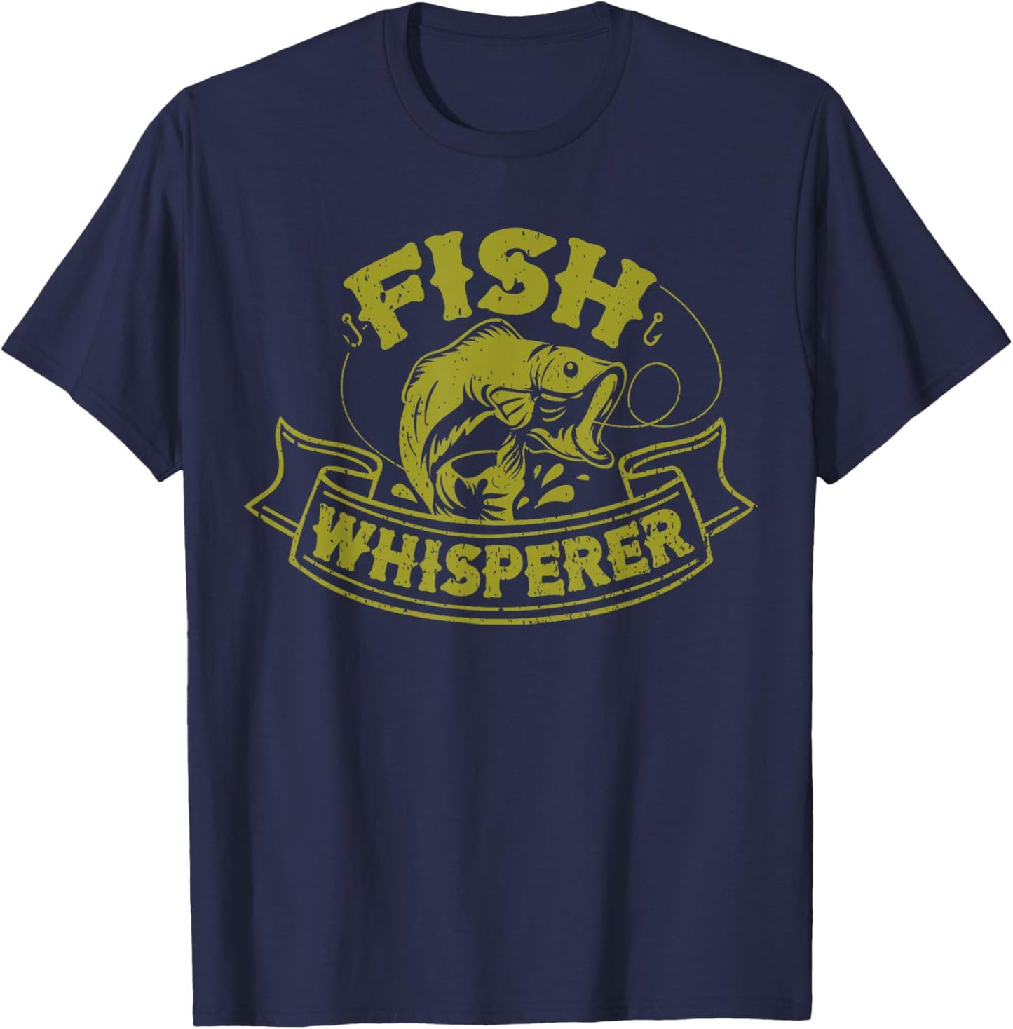Fish Whisperer Funny Fisherman Fisher Fishing Lovers Outfit T-Shirt - T-Shirt | Navy