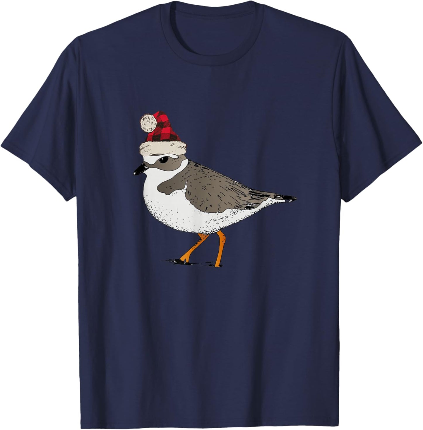 Piping Plover Christmas Shorebird Holiday Bird Birding T-Shirt - T-Shirt | Navy