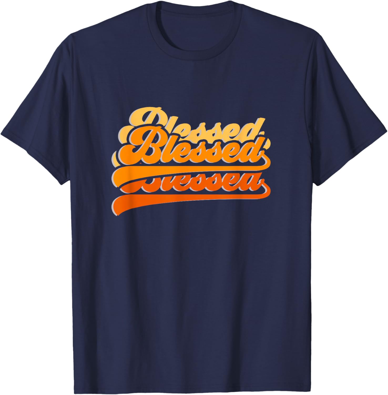 Orange Graphic So So Blessed Orange Graphic T-Shirt - T-Shirt | Navy
