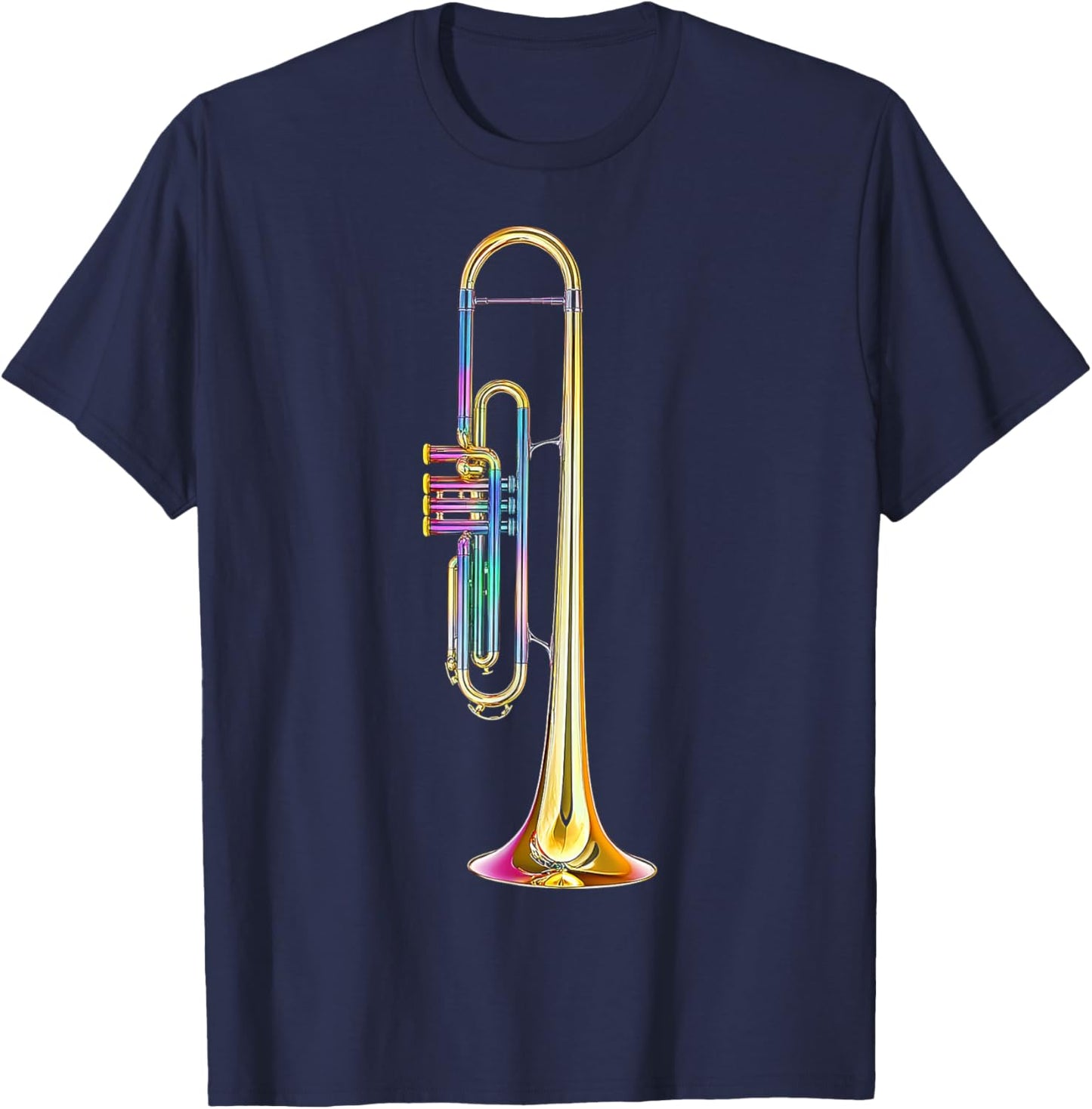 Trombone Music Instrument Motif Illustration Trombone T-Shirt - T-Shirt | Navy