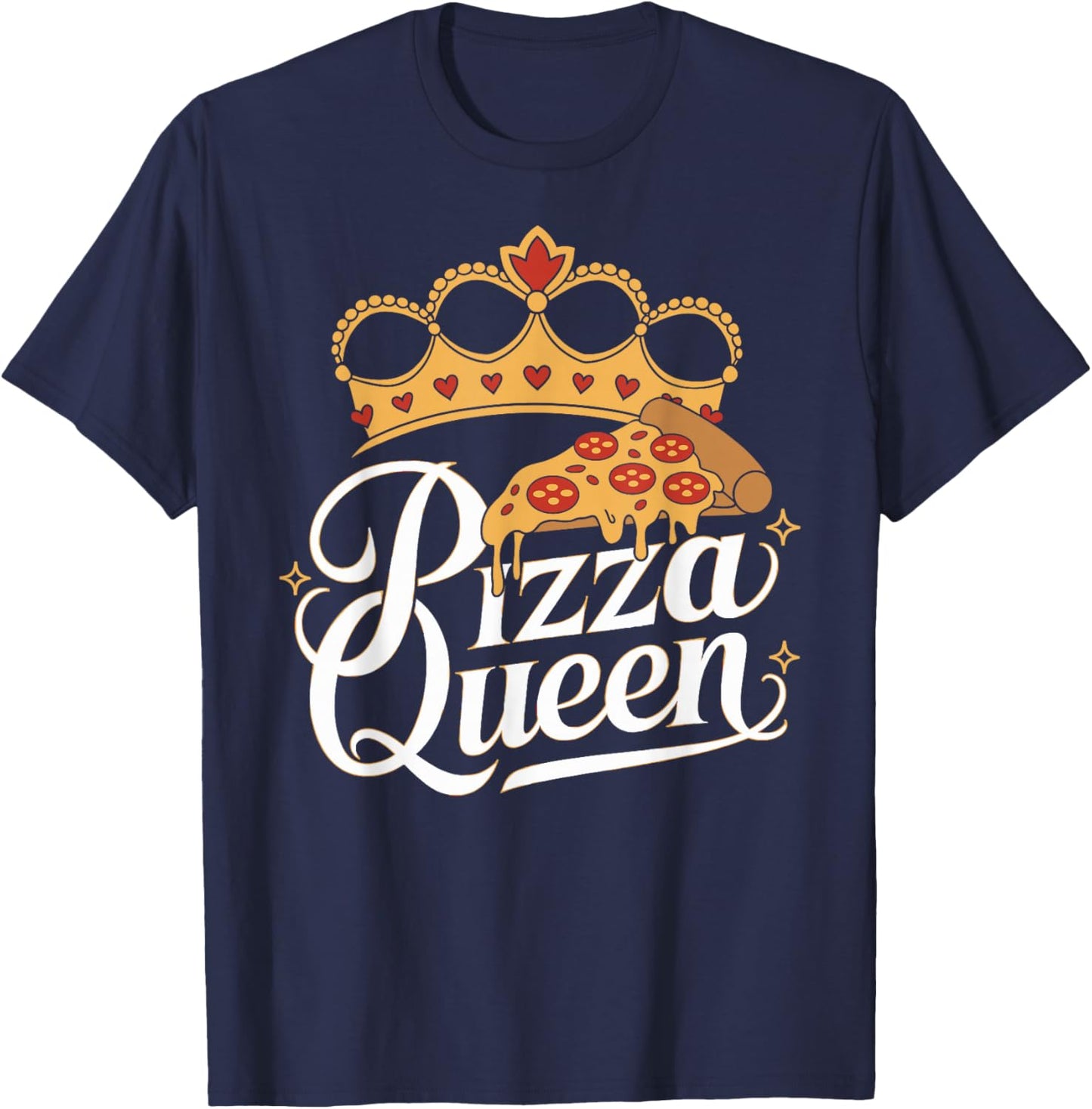 Pizza Queen Girl Loves Pizza Funny Pizza Maker Baker T-Shirt - T-Shirt | Navy
