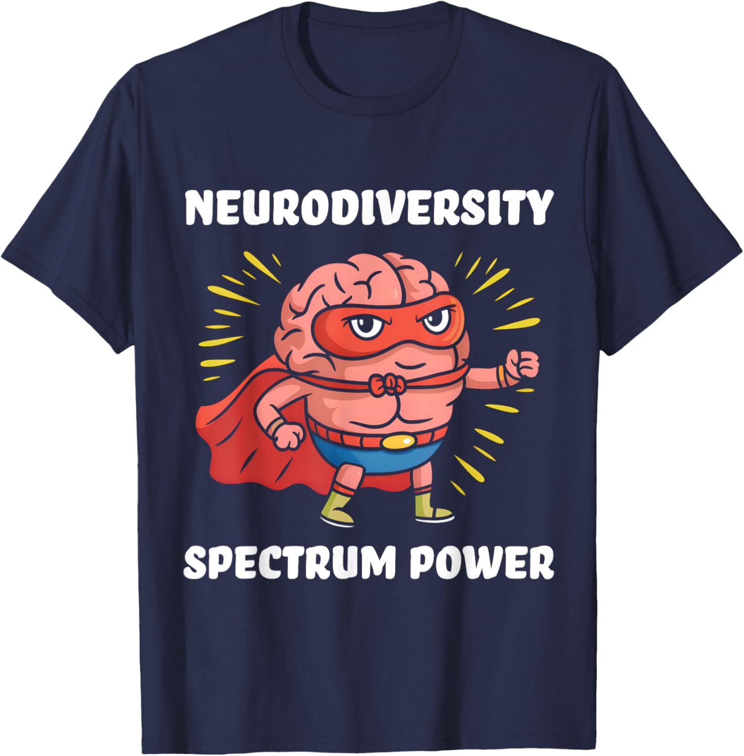 Neurodiversity Spectrum Power ASD Hero ADHD Brain Autism T-Shirt - T-Shirt | Navy