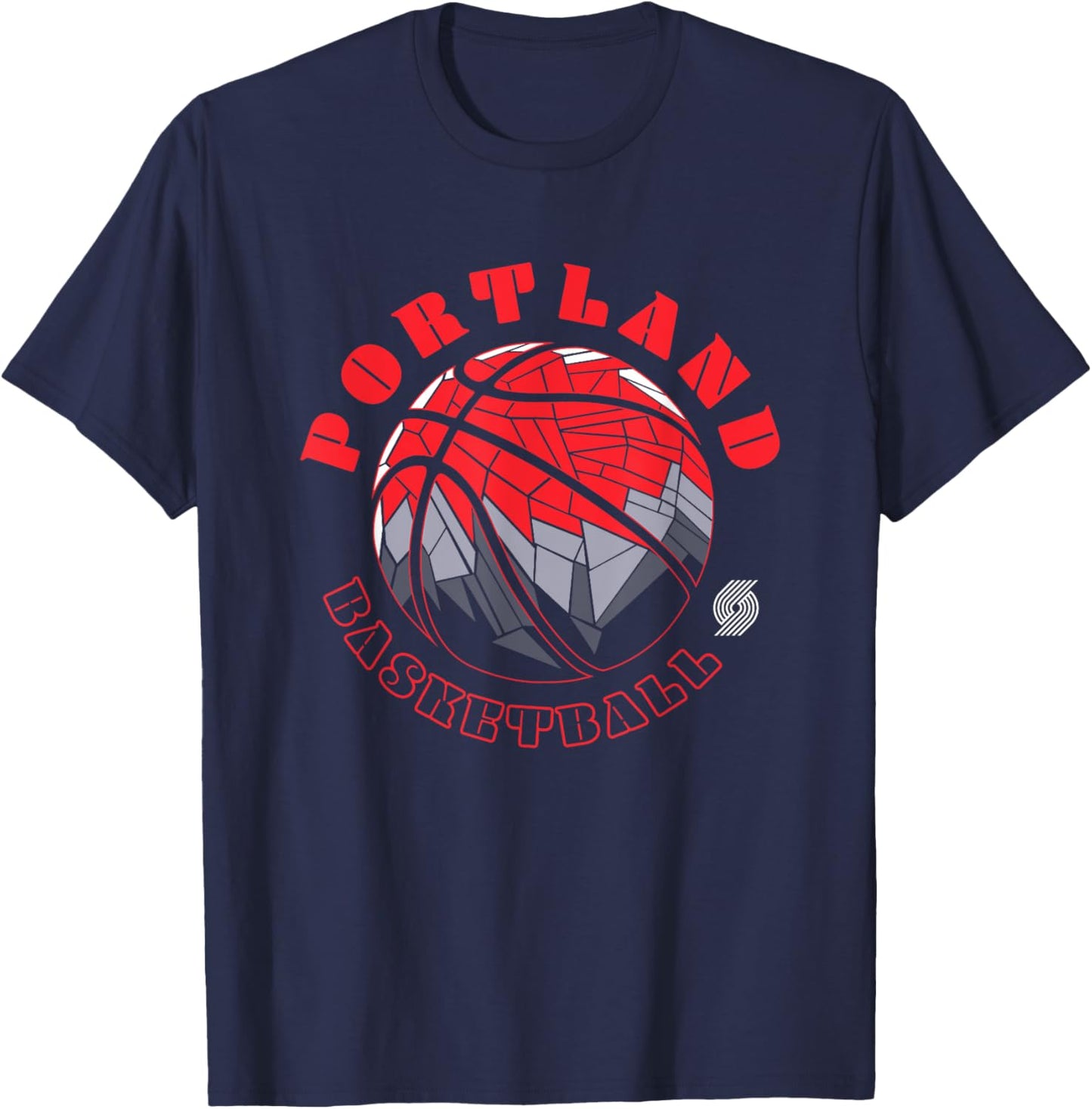 NBA Portland Trail Blazers Neon Prism Basketball T-Shirt - T-Shirt | Navy