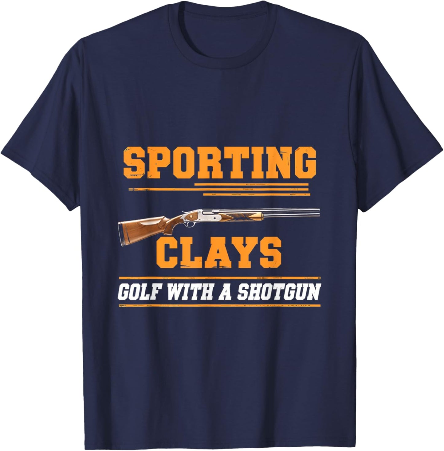 Sporting Clays Clay Golf Shotgun Shooting Sports T-Shirt - T-Shirt | Navy
