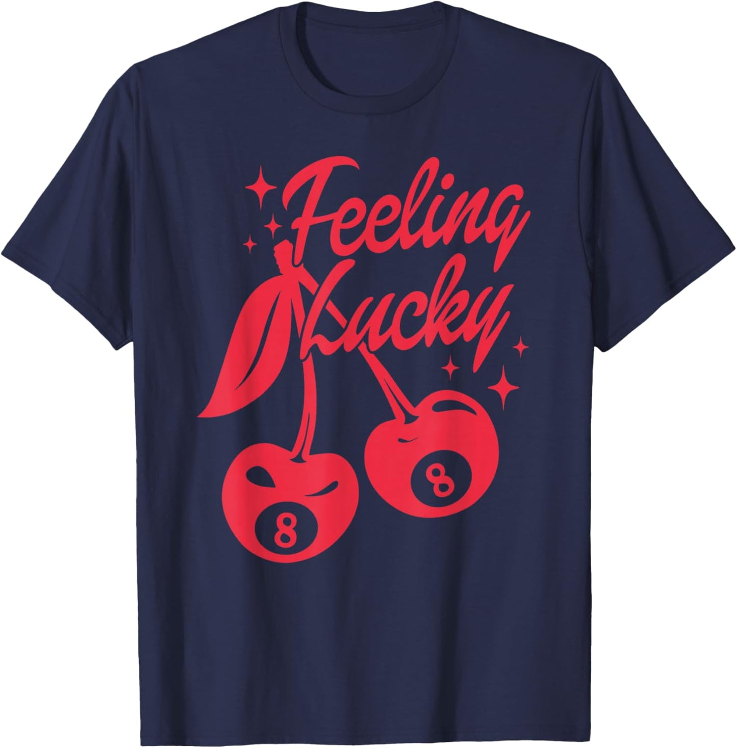 Feeling Lucky Cherry 8 Ball T-Shirt - T-Shirt | Navy