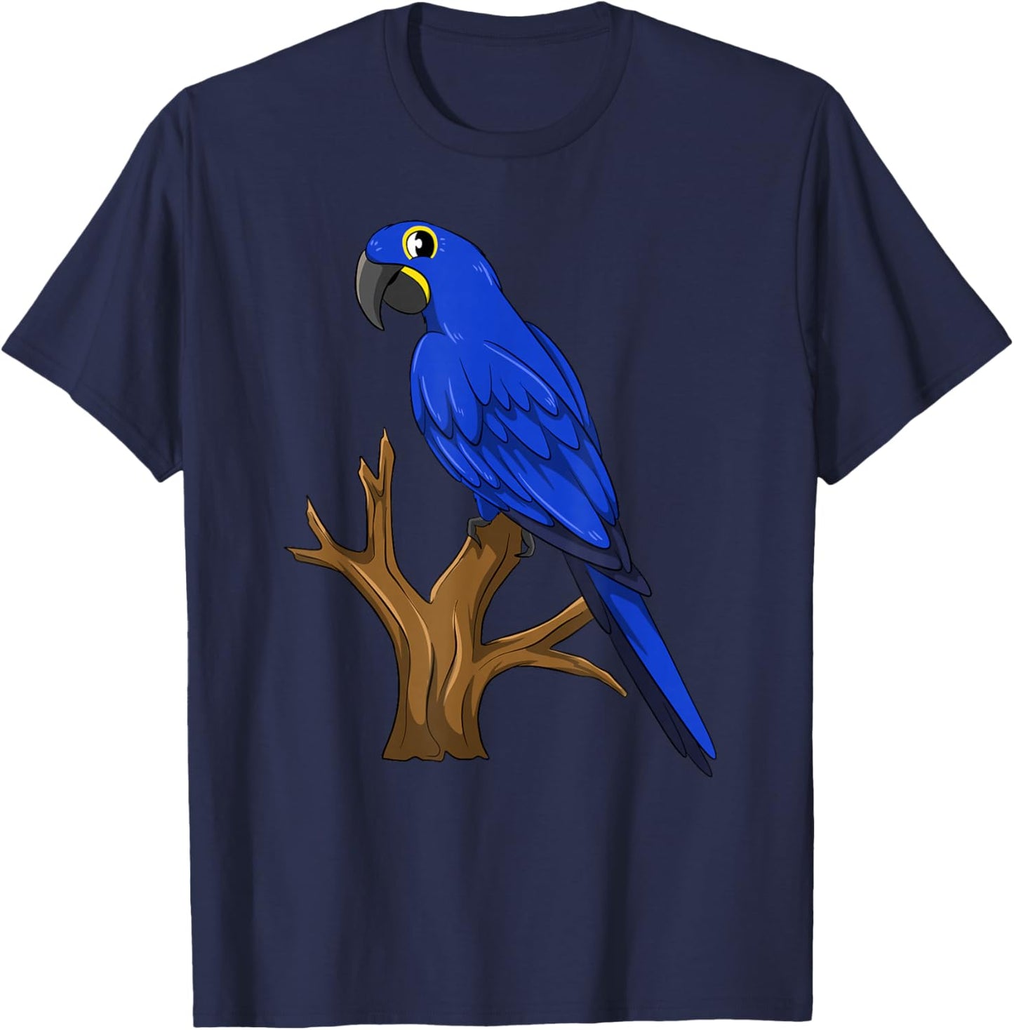Funny Hyacinth Macaw Parrot T-Shirt - T-Shirt | Navy